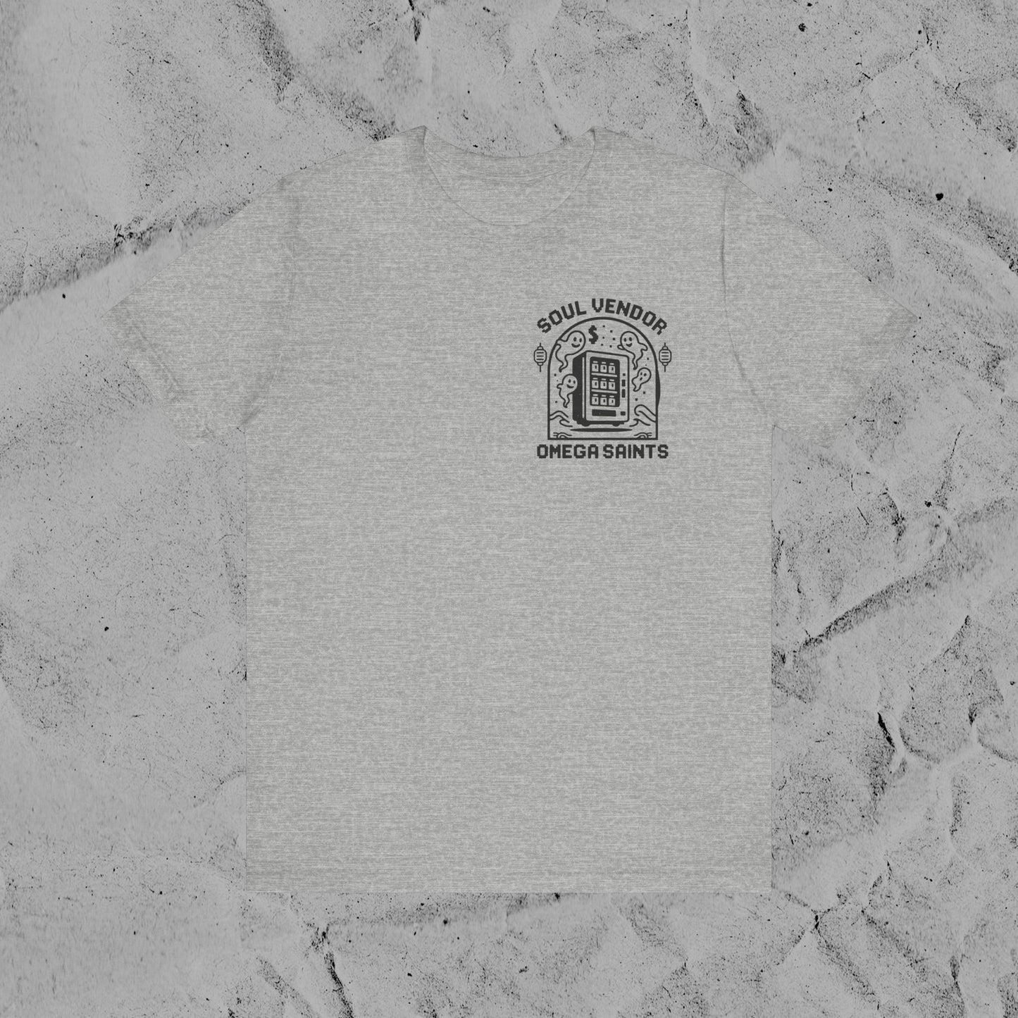 Soul Vendor T-Shirt – Retro Pixel Ghost Vending Machine Tee by Omega Saints