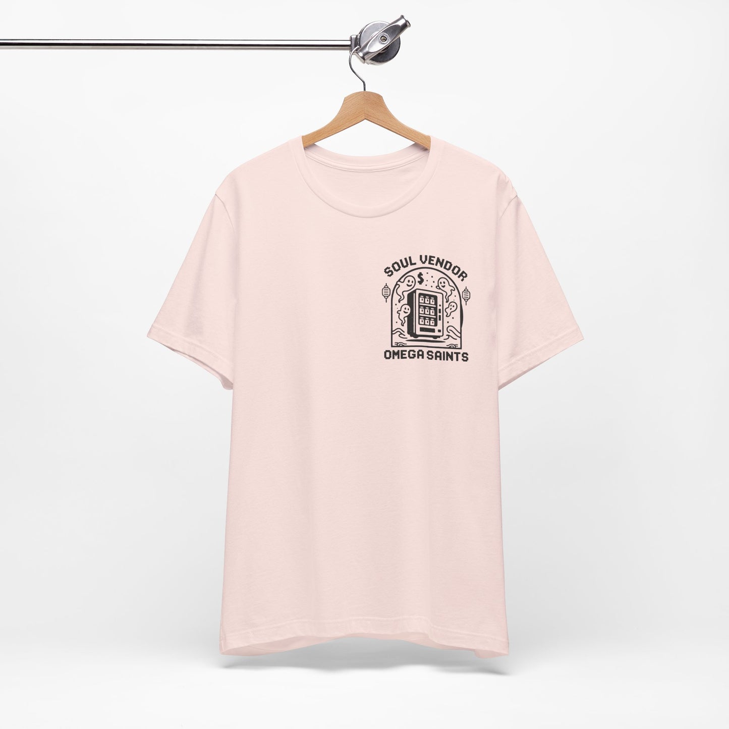 Soul Vendor T-Shirt – Retro Pixel Ghost Vending Machine Tee by Omega Saints