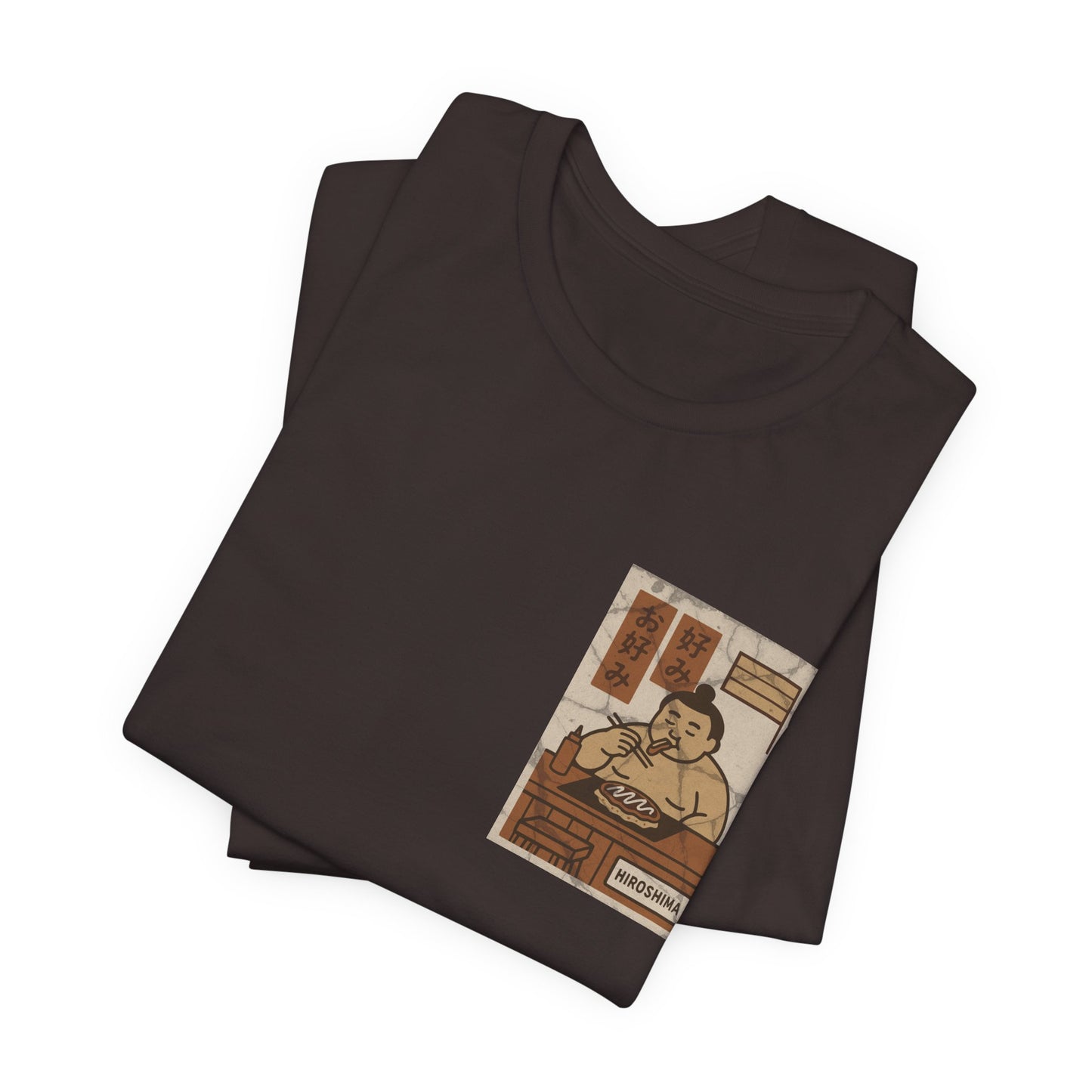 Hiroshima Okonomiyaki Sumo T-Shirt – Minimal Japanese Food Art Tee - Travel Wear for Men