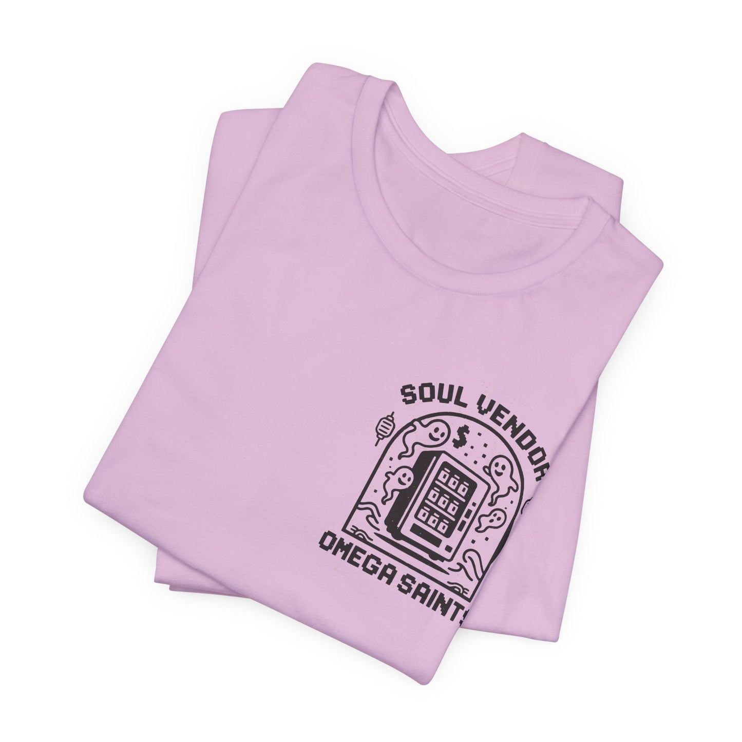 Soul Vendor T-Shirt – Retro Pixel Ghost Vending Machine Tee by Omega Saints