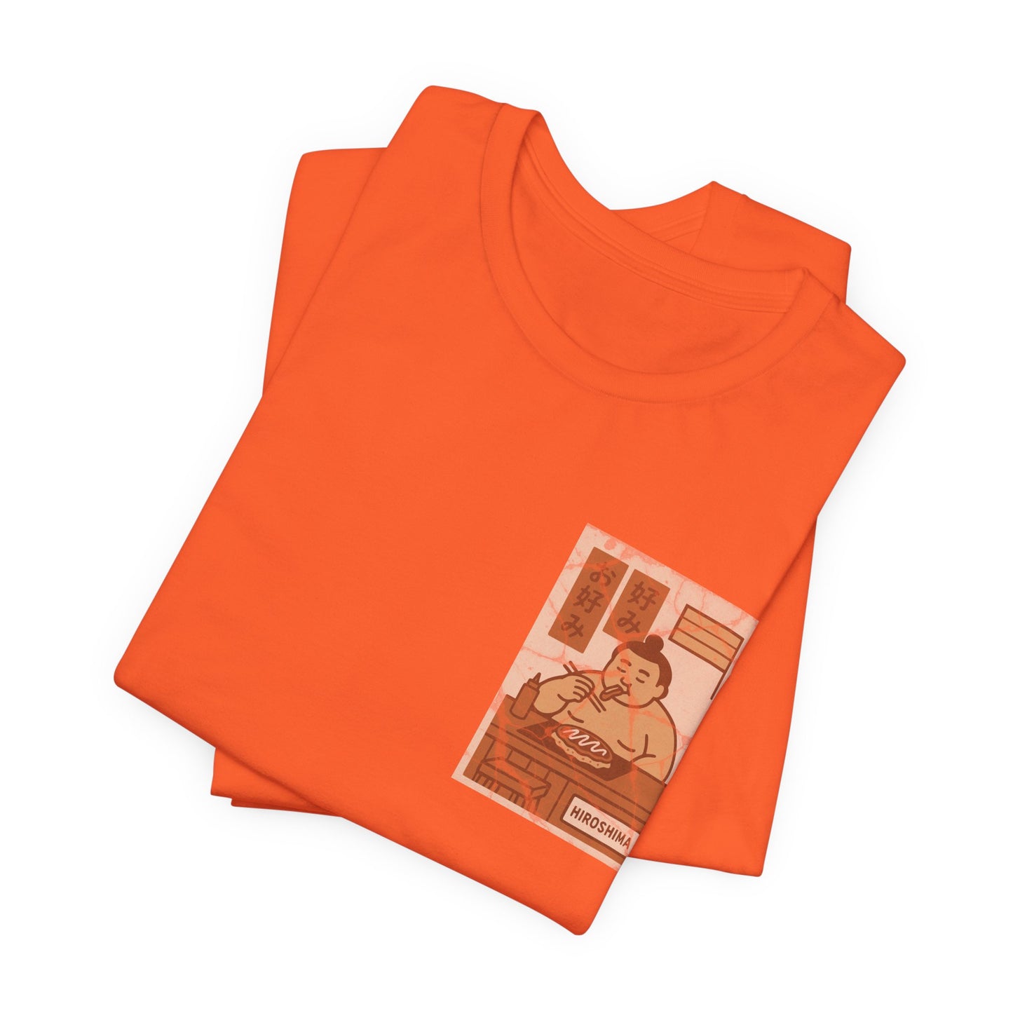 Hiroshima Okonomiyaki Sumo T-Shirt – Minimal Japanese Food Art Tee - Travel Wear for Men