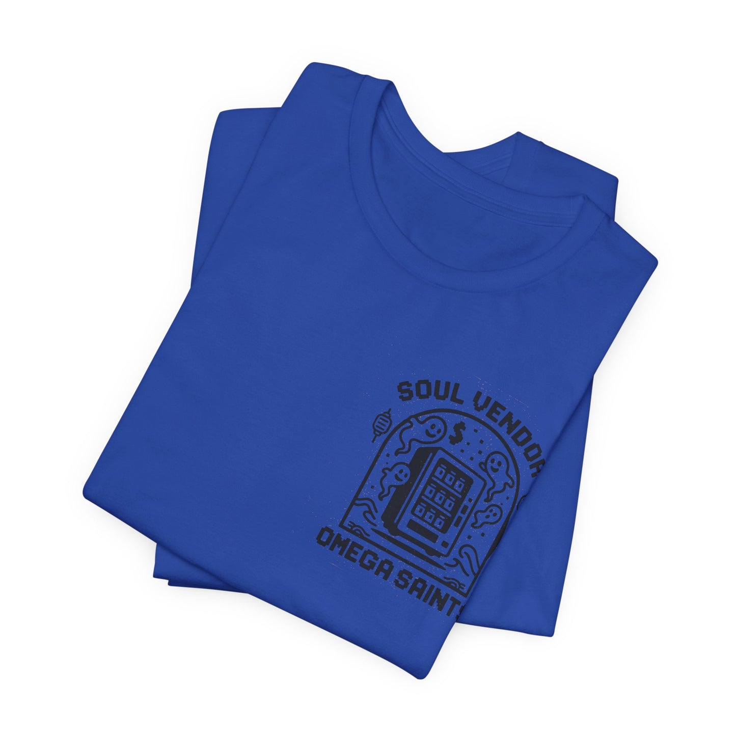 Soul Vendor T-Shirt – Retro Pixel Ghost Vending Machine Tee by Omega Saints