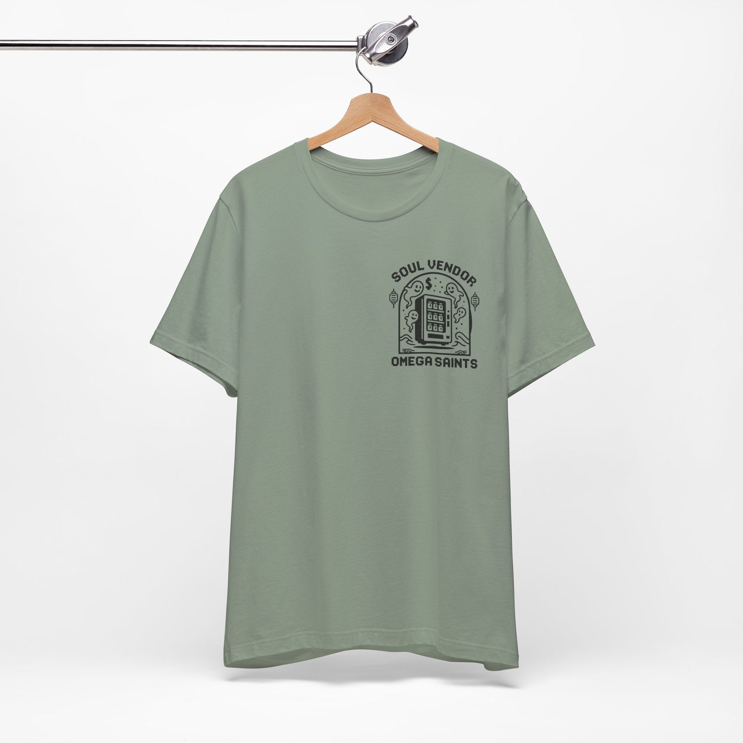 Soul Vendor T-Shirt – Retro Pixel Ghost Vending Machine Tee by Omega Saints