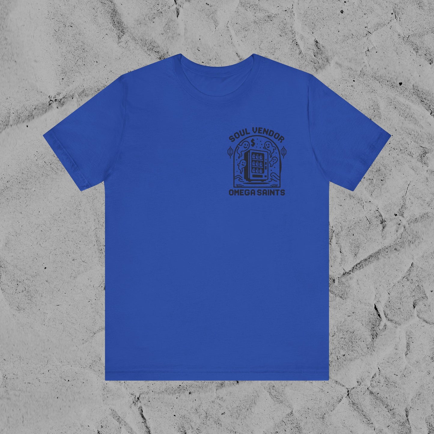 Soul Vendor T-Shirt – Retro Pixel Ghost Vending Machine Tee by Omega Saints