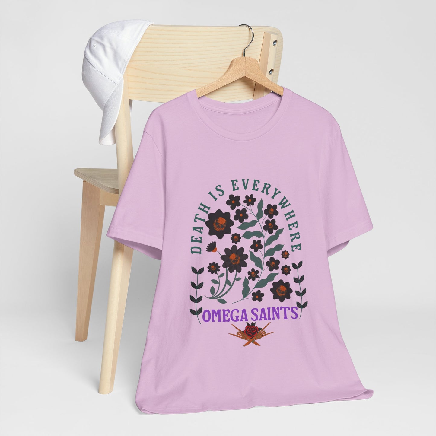 🖤 Death Is Everywhere | Gothic Floral Skull T-Shirt | Aesthetic Graphic Tee