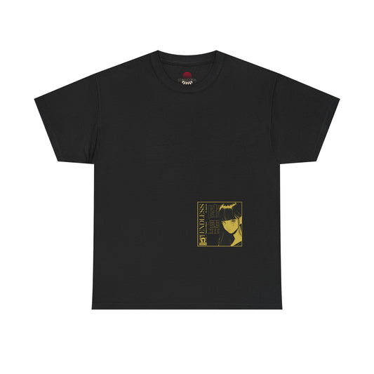 Anime Minimalist Tee — Yellow Portrait Pocket Graphic