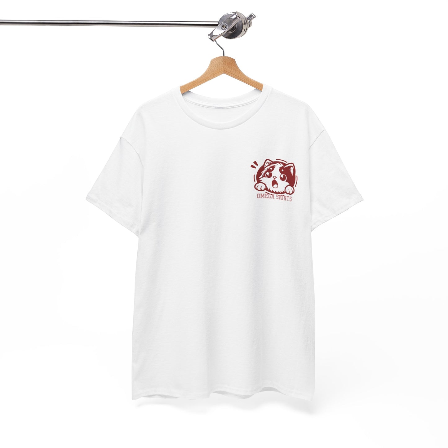 Omega Saints Cute Cat Graphic Tee – Aesthetic Streetwear T-Shirt for Men & Women