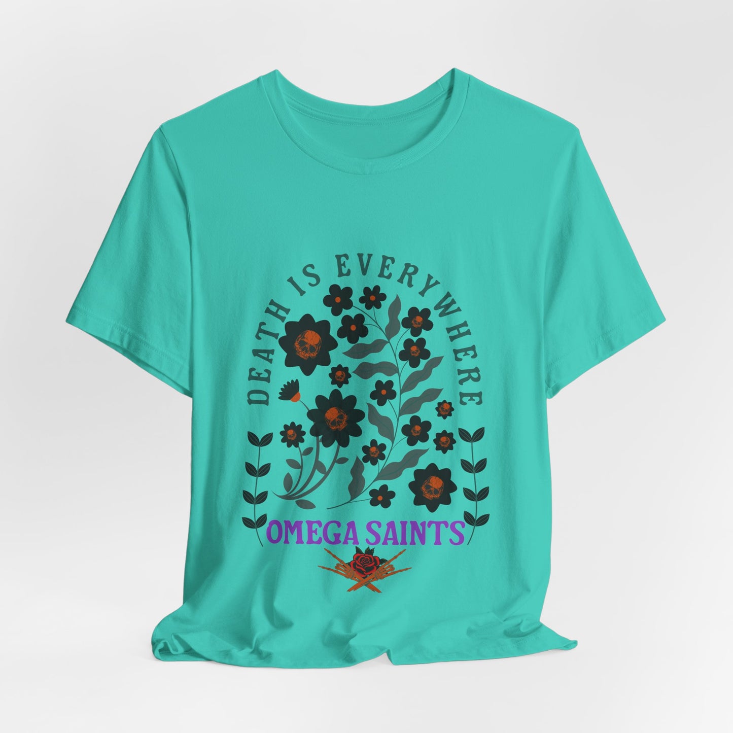🖤 Death Is Everywhere | Gothic Floral Skull T-Shirt | Aesthetic Graphic Tee