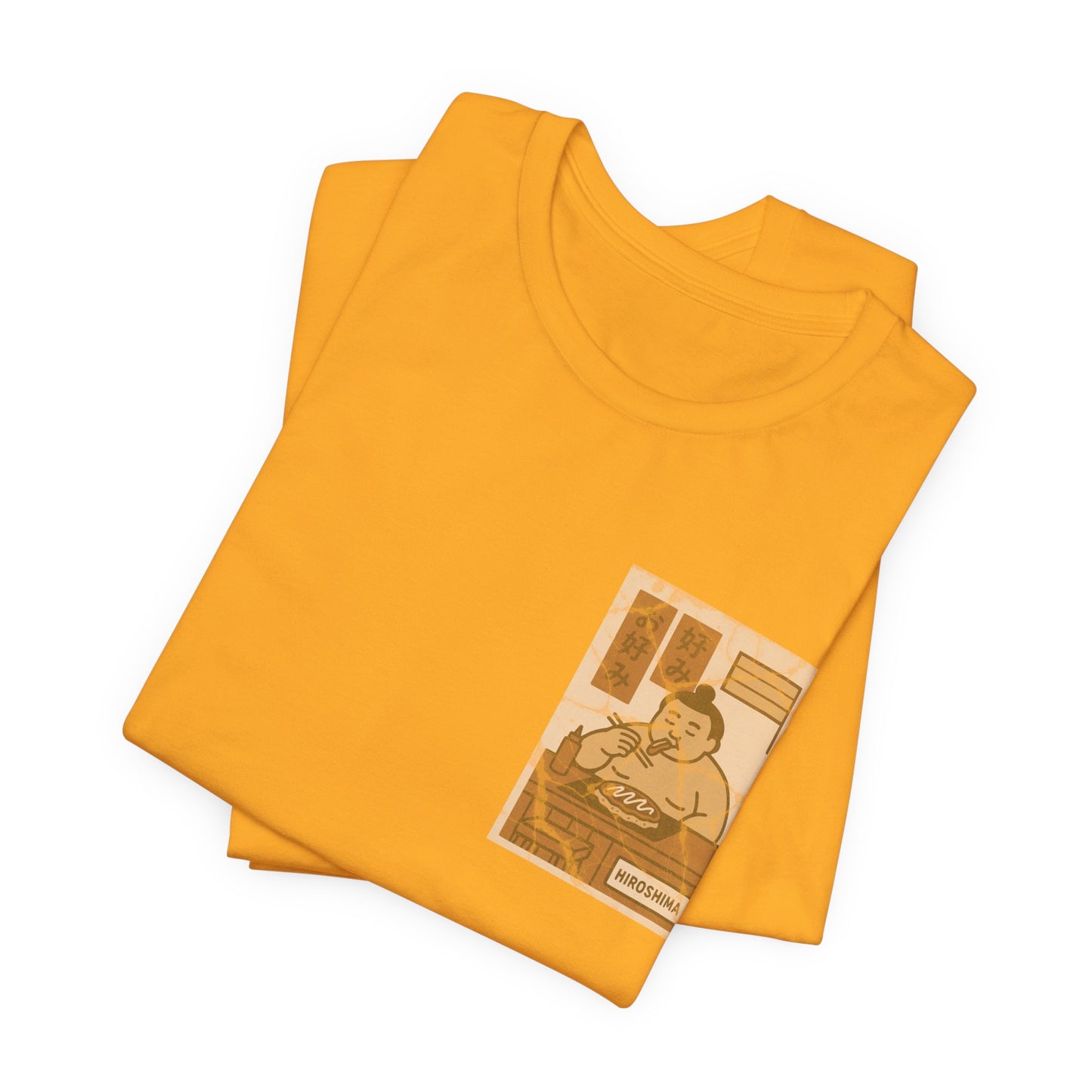 Hiroshima Okonomiyaki Sumo T-Shirt – Minimal Japanese Food Art Tee - Travel Wear for Men