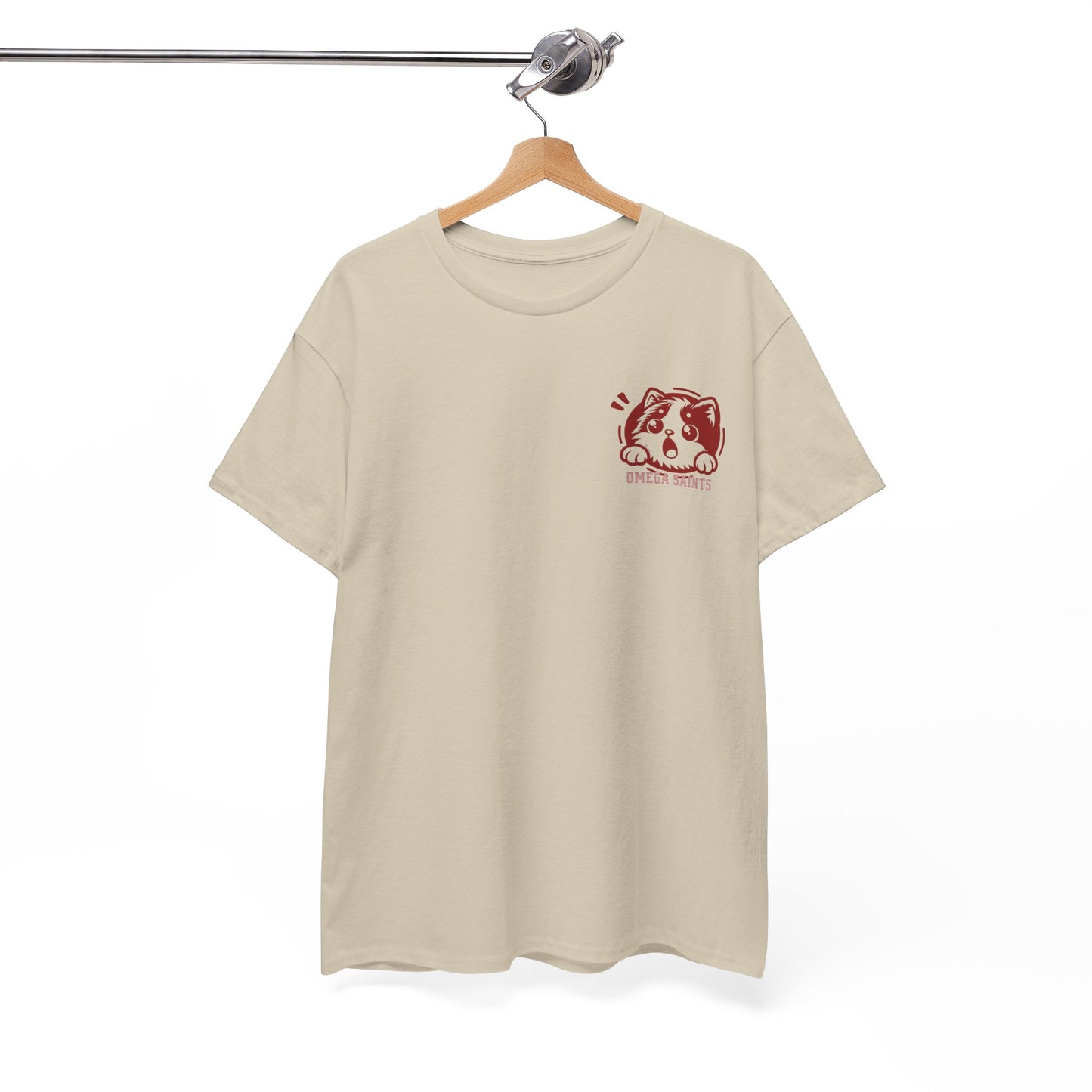 Omega Saints Cute Cat Graphic Tee – Aesthetic Streetwear T-Shirt for Men & Women