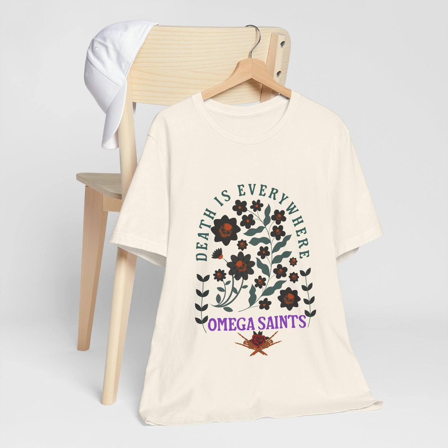 🖤 Death Is Everywhere | Gothic Floral Skull T-Shirt | Aesthetic Graphic Tee