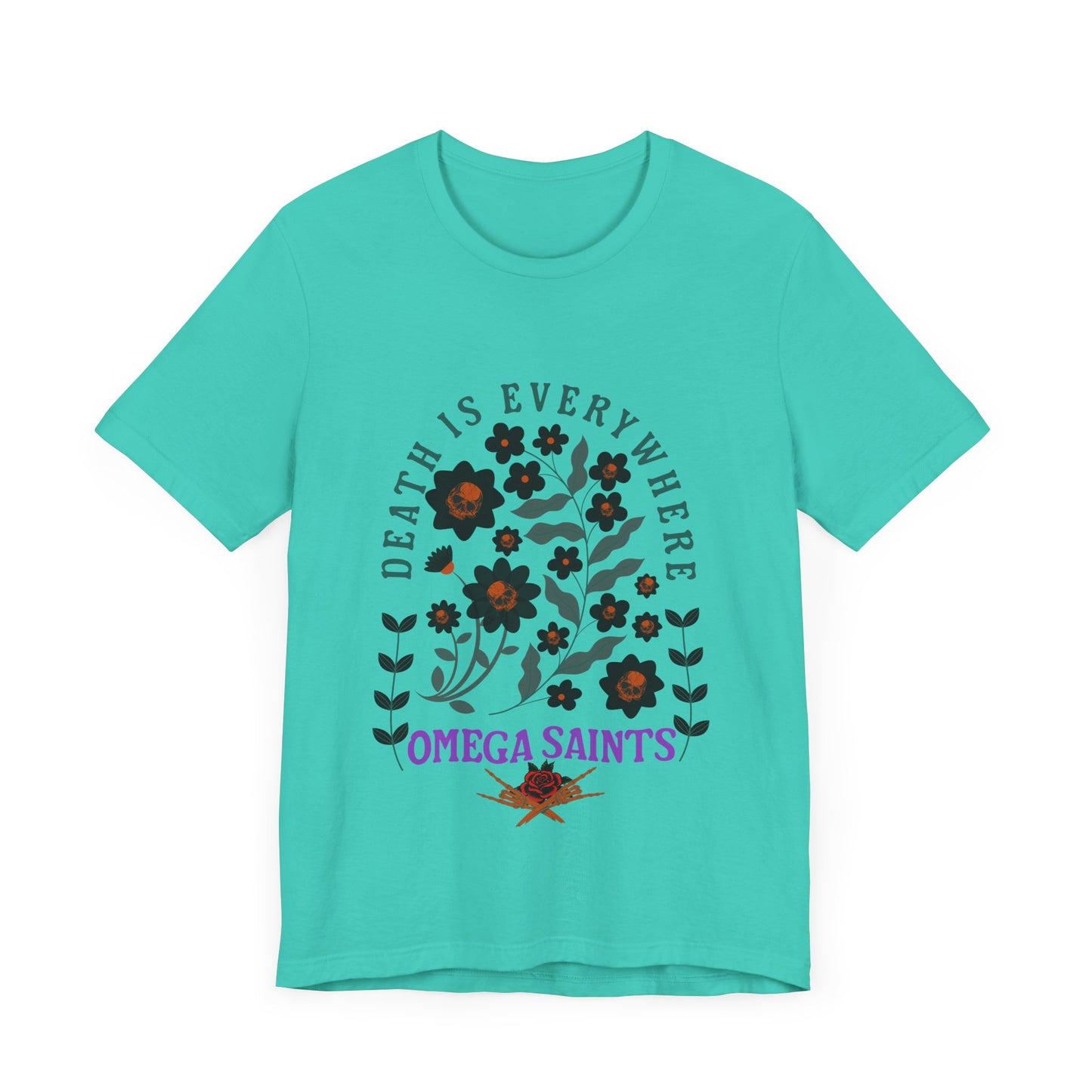 🖤 Death Is Everywhere | Gothic Floral Skull T-Shirt | Aesthetic Graphic Tee