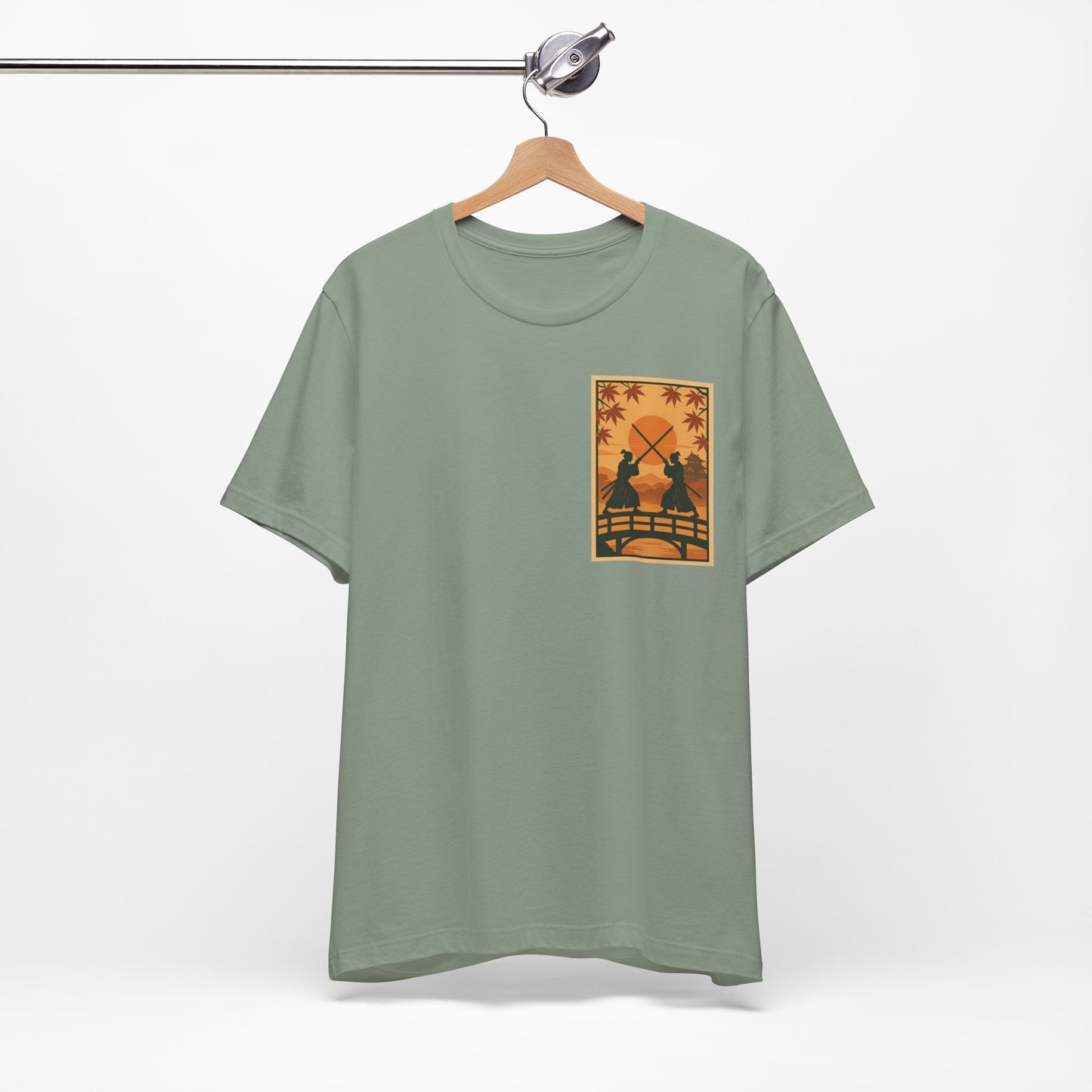 Samurai Sunset Standoff – Ukiyo-e Pocket Logo Tee