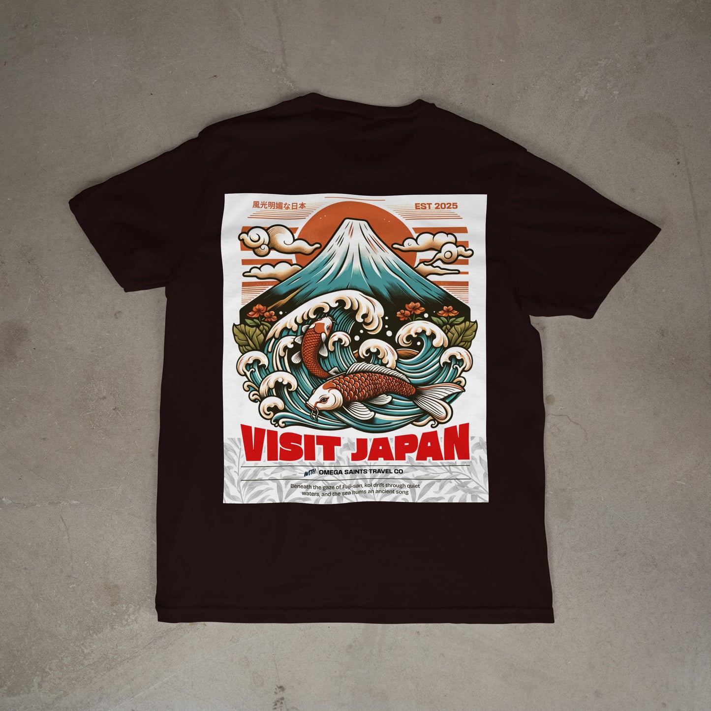 Visit Japan - Vintage-Style Mt Fuji Travel T-Shirt