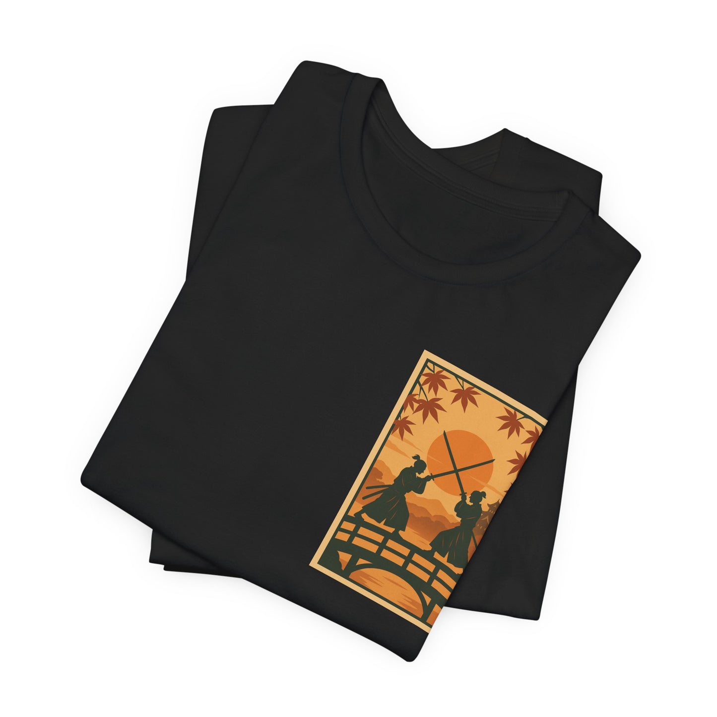 Samurai Sunset Standoff – Ukiyo-e Pocket Logo Tee