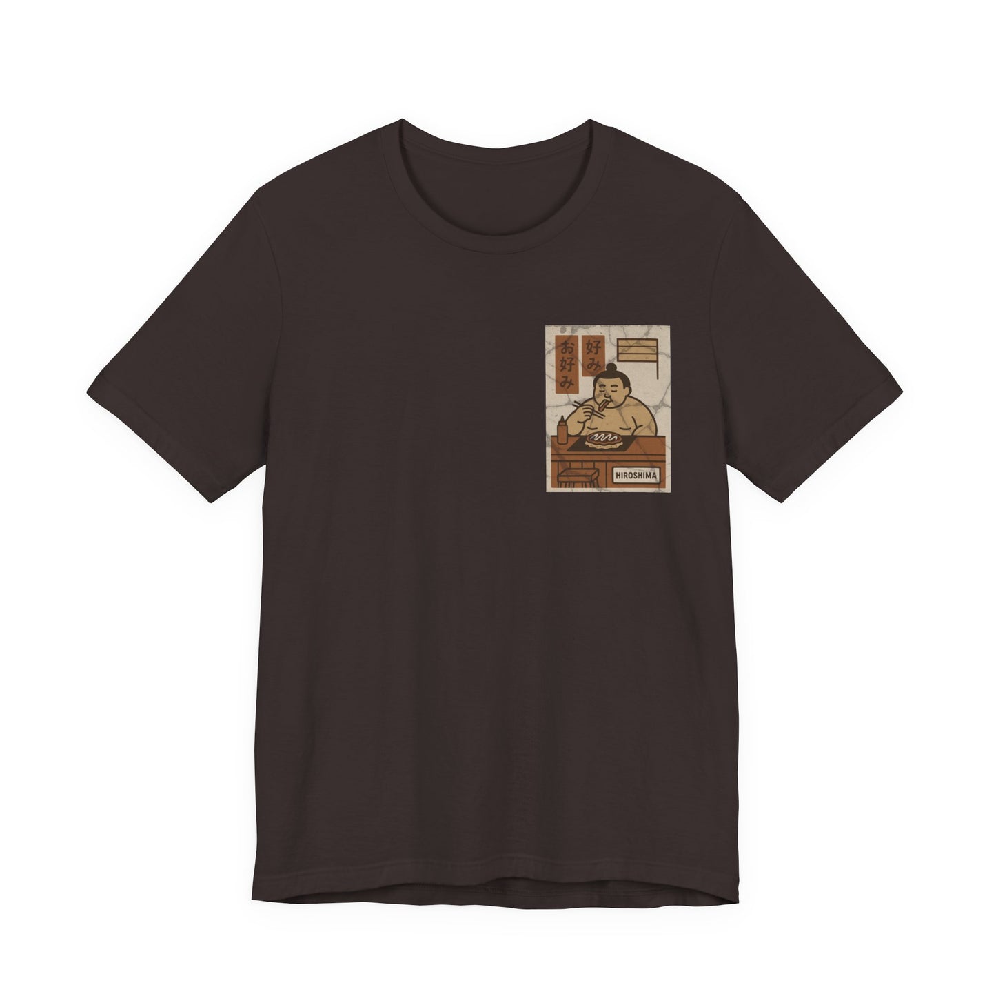 Hiroshima Okonomiyaki Sumo Printed T-Shirt – Minimal Japanese Food Art Tee AltCore