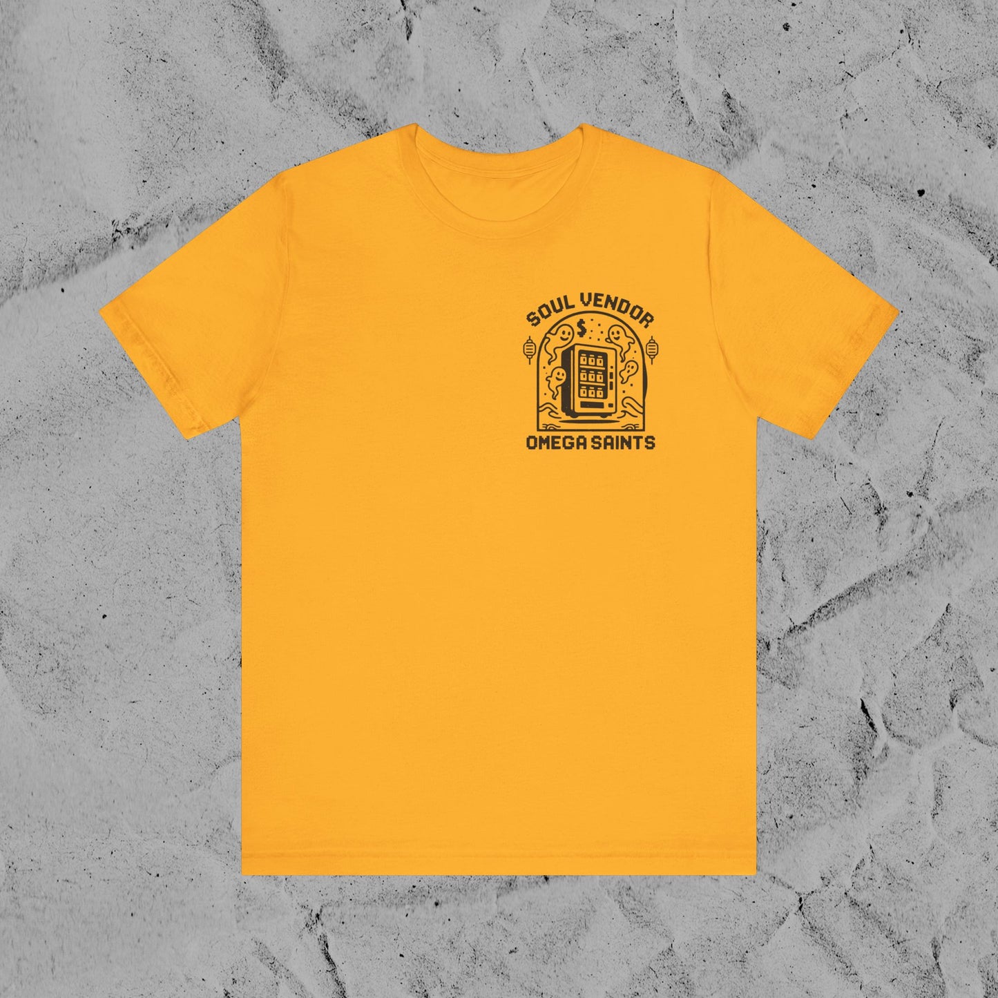 Soul Vendor T-Shirt – Retro Pixel Ghost Vending Machine Tee by Omega Saints