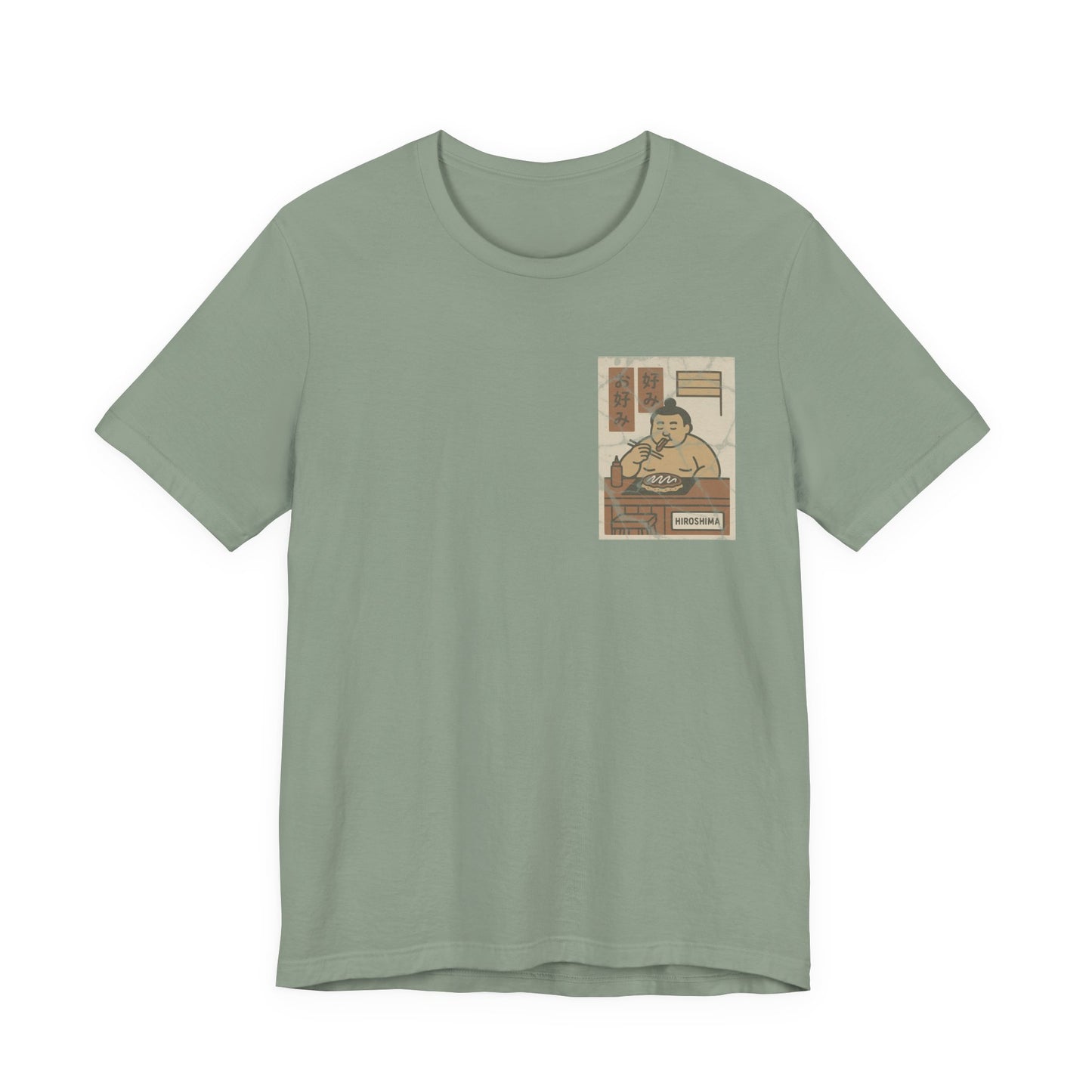 Hiroshima Okonomiyaki Sumo T-Shirt – Minimal Japanese Food Art Tee - Travel Wear for Men