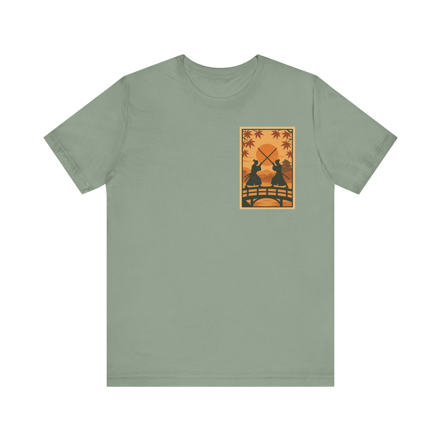 Samurai Sunset Standoff – Ukiyo-e Pocket Logo Tee