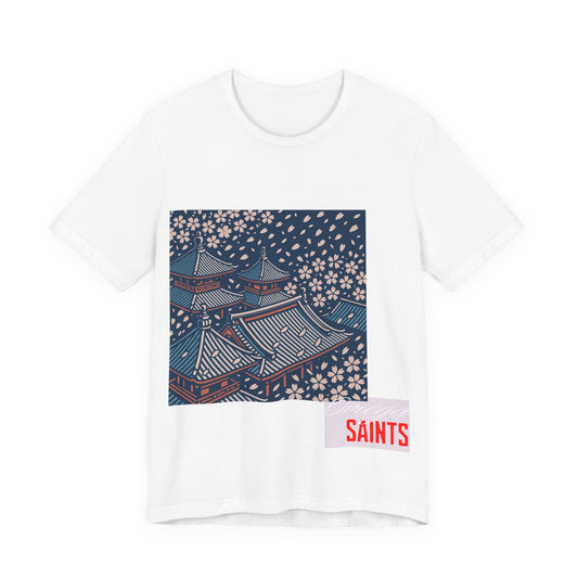 Cherry Blossom Rooftops – Japanese Temple Aesthetic Graphic Tee
