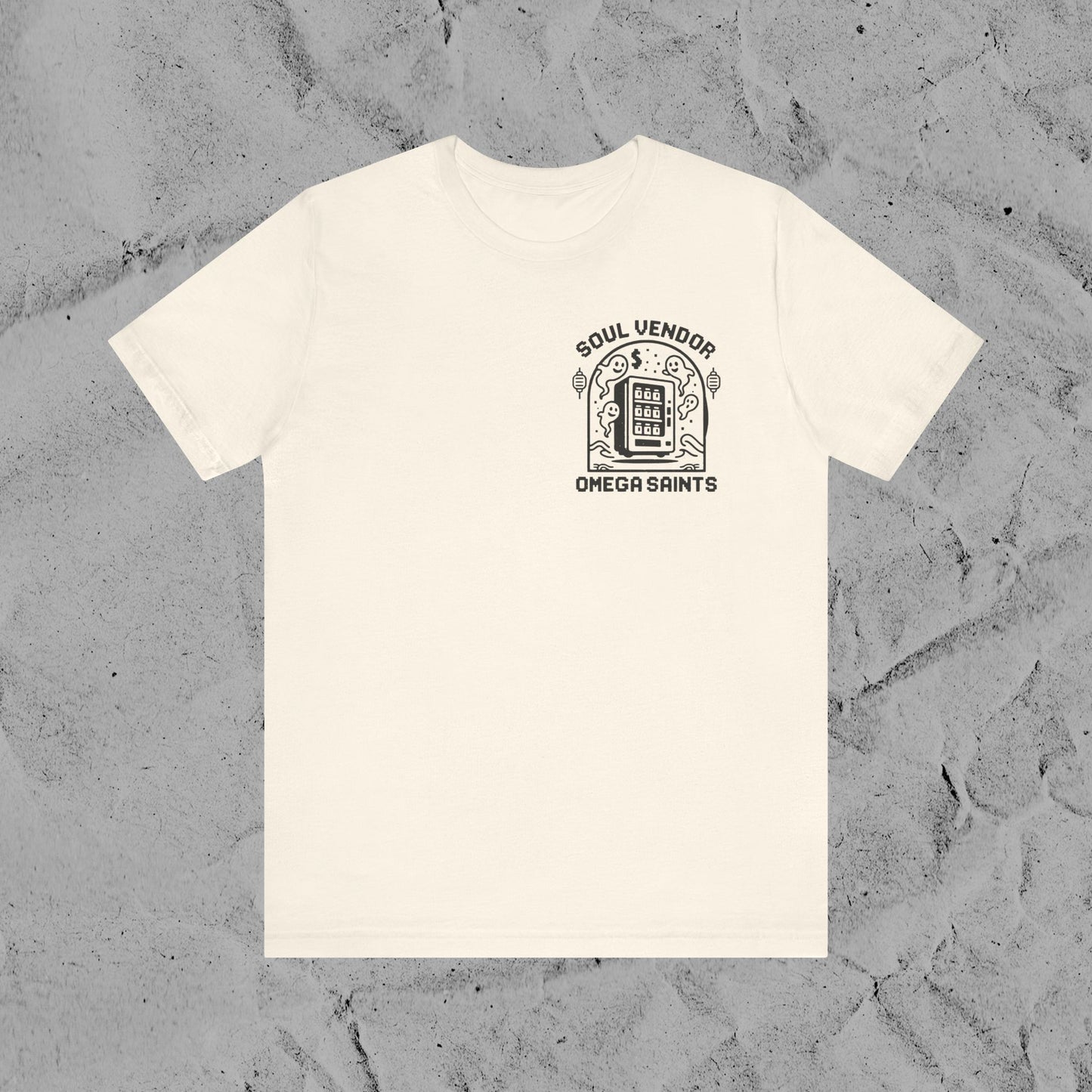 Soul Vendor T-Shirt – Retro Pixel Ghost Vending Machine Tee by Omega Saints