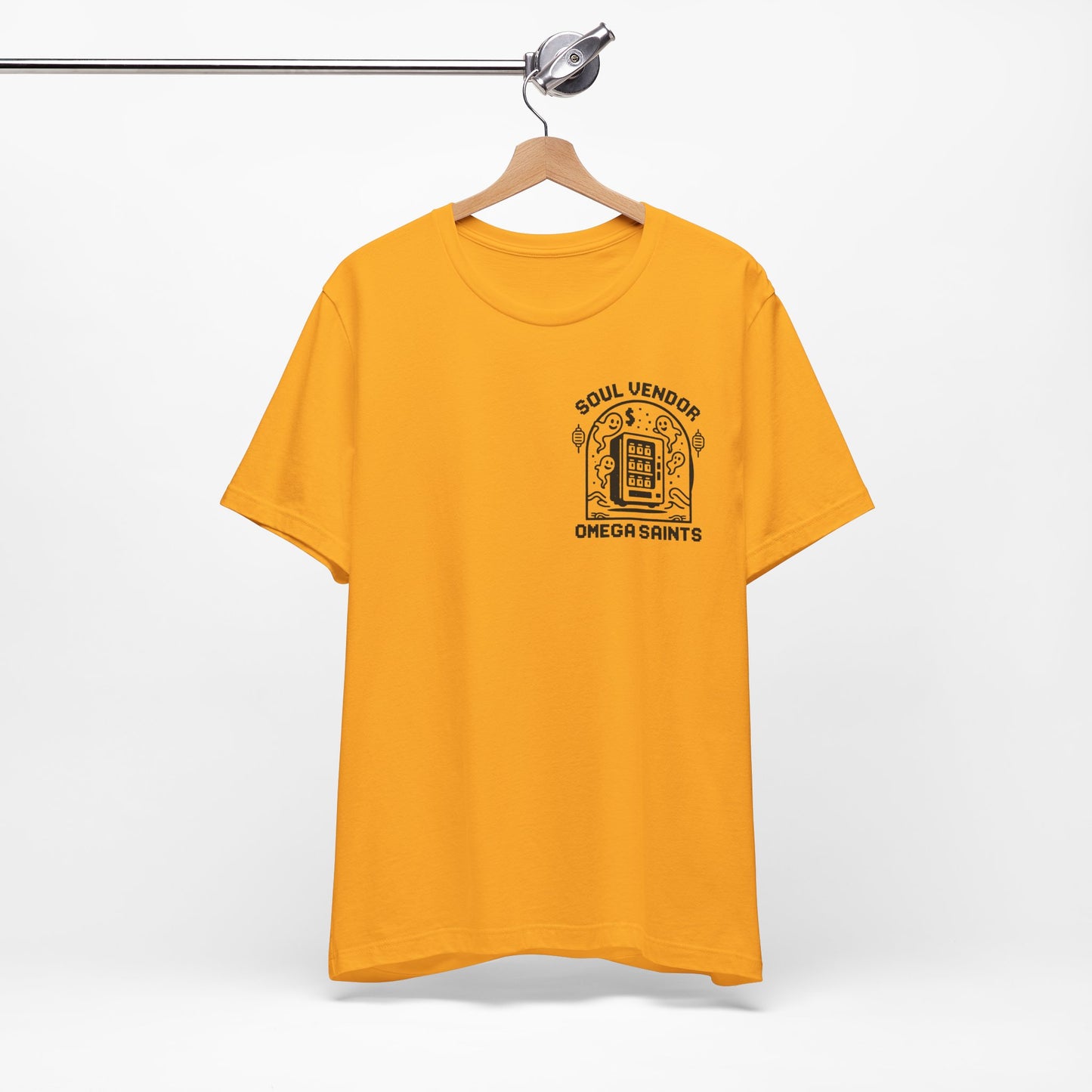 Soul Vendor T-Shirt – Retro Pixel Ghost Vending Machine Tee by Omega Saints
