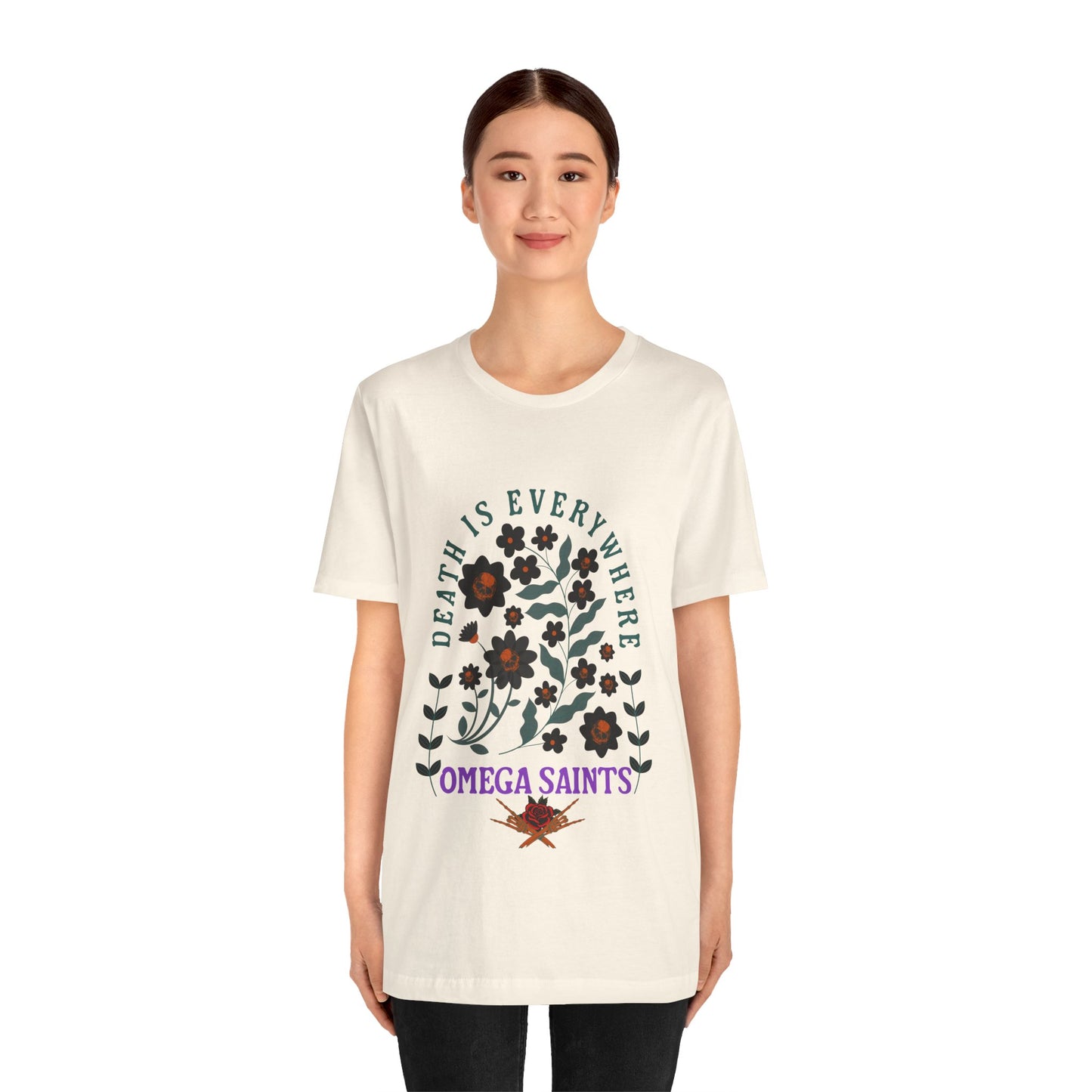 🖤 Death Is Everywhere | Gothic Floral Skull T-Shirt | Aesthetic Graphic Tee