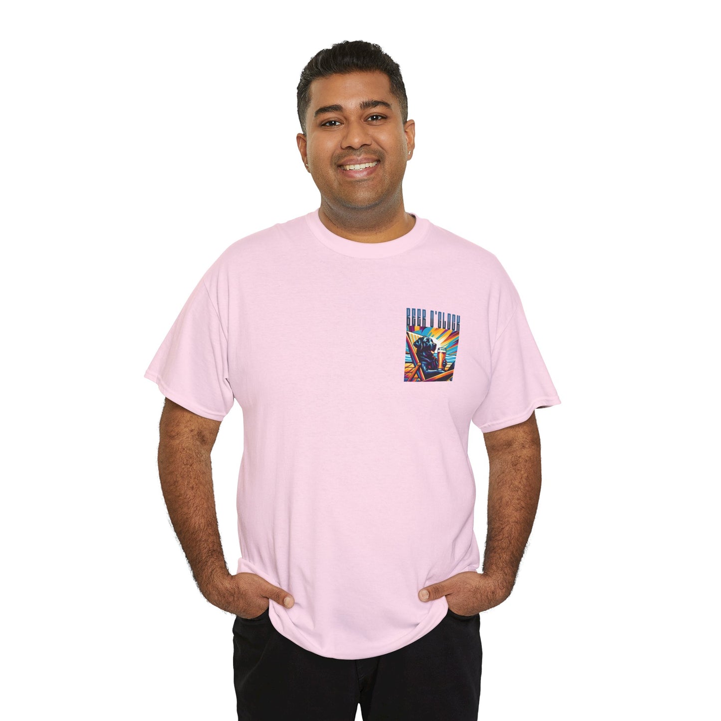 Beer O'Clock Black Lab Graphic Tee – Printed T-Shirt for Dog & Beer Lovers