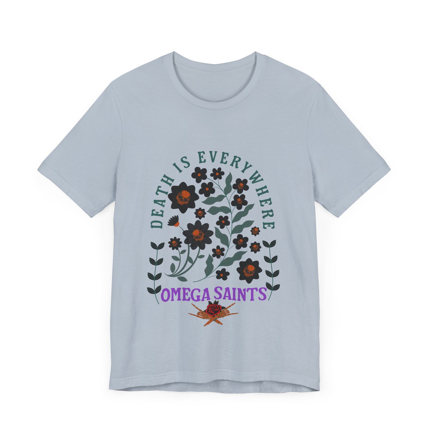 🖤 Death Is Everywhere | Gothic Floral Skull T-Shirt | Aesthetic Graphic Tee