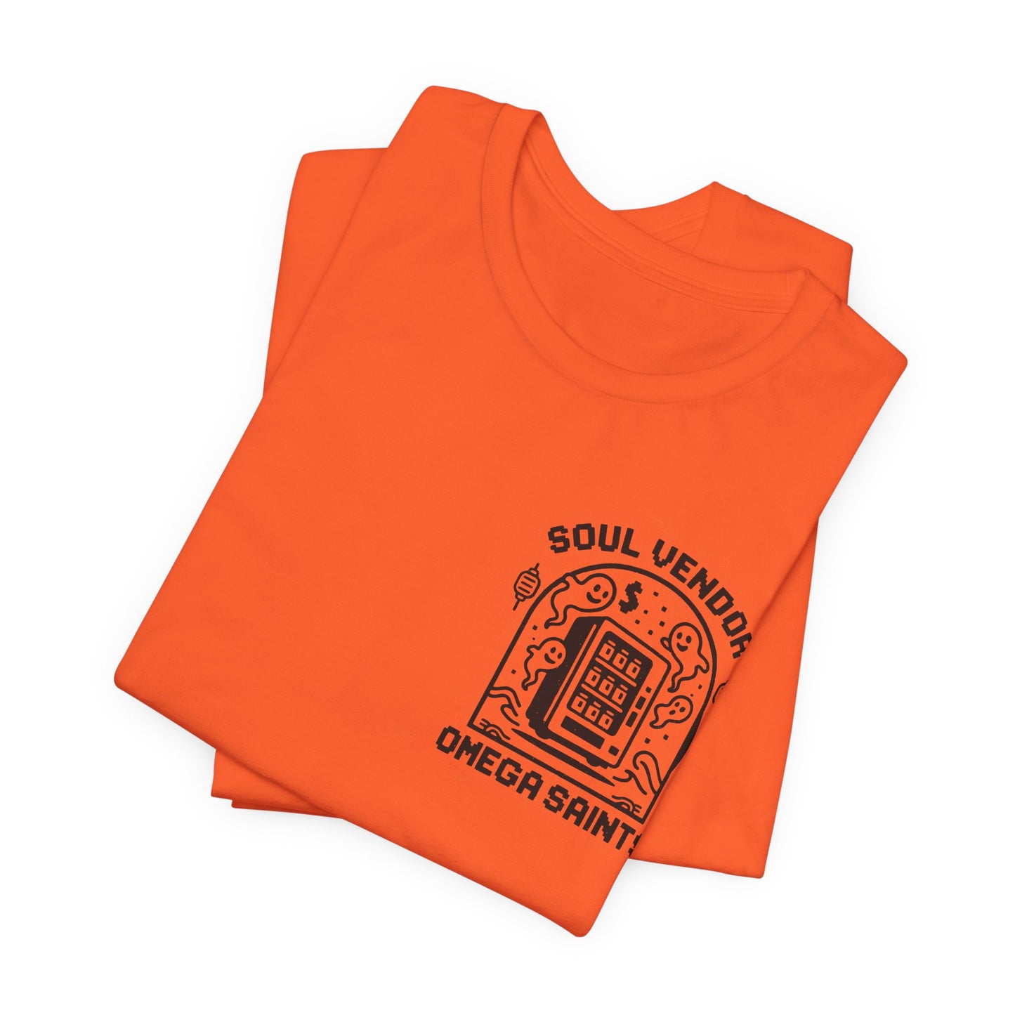 Soul Vendor T-Shirt – Retro Pixel Ghost Vending Machine Tee by Omega Saints