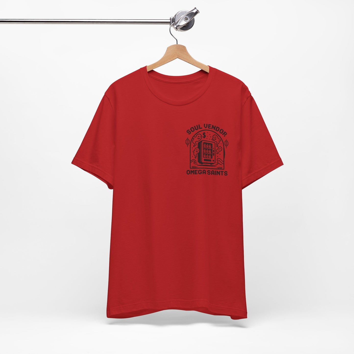 Soul Vendor T-Shirt – Retro Pixel Ghost Vending Machine Tee by Omega Saints
