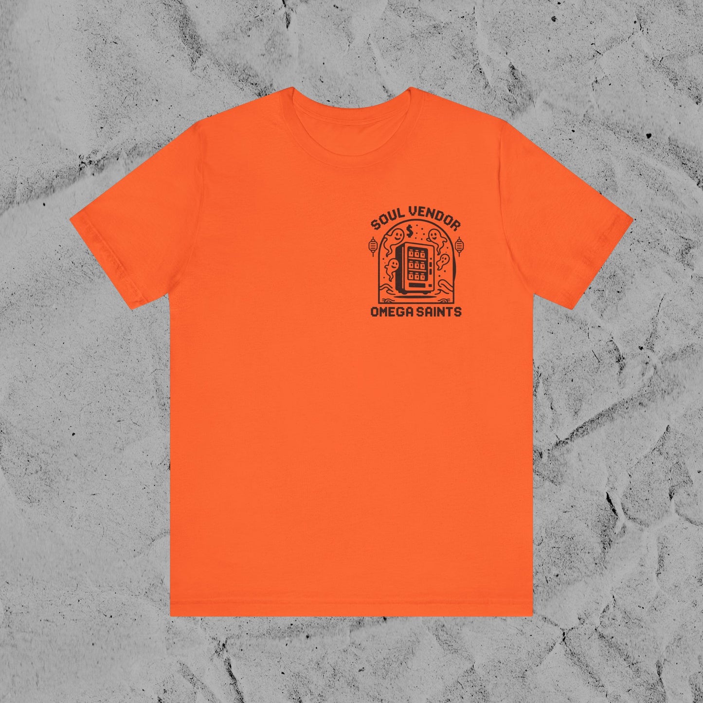 Soul Vendor T-Shirt – Retro Pixel Ghost Vending Machine Tee by Omega Saints