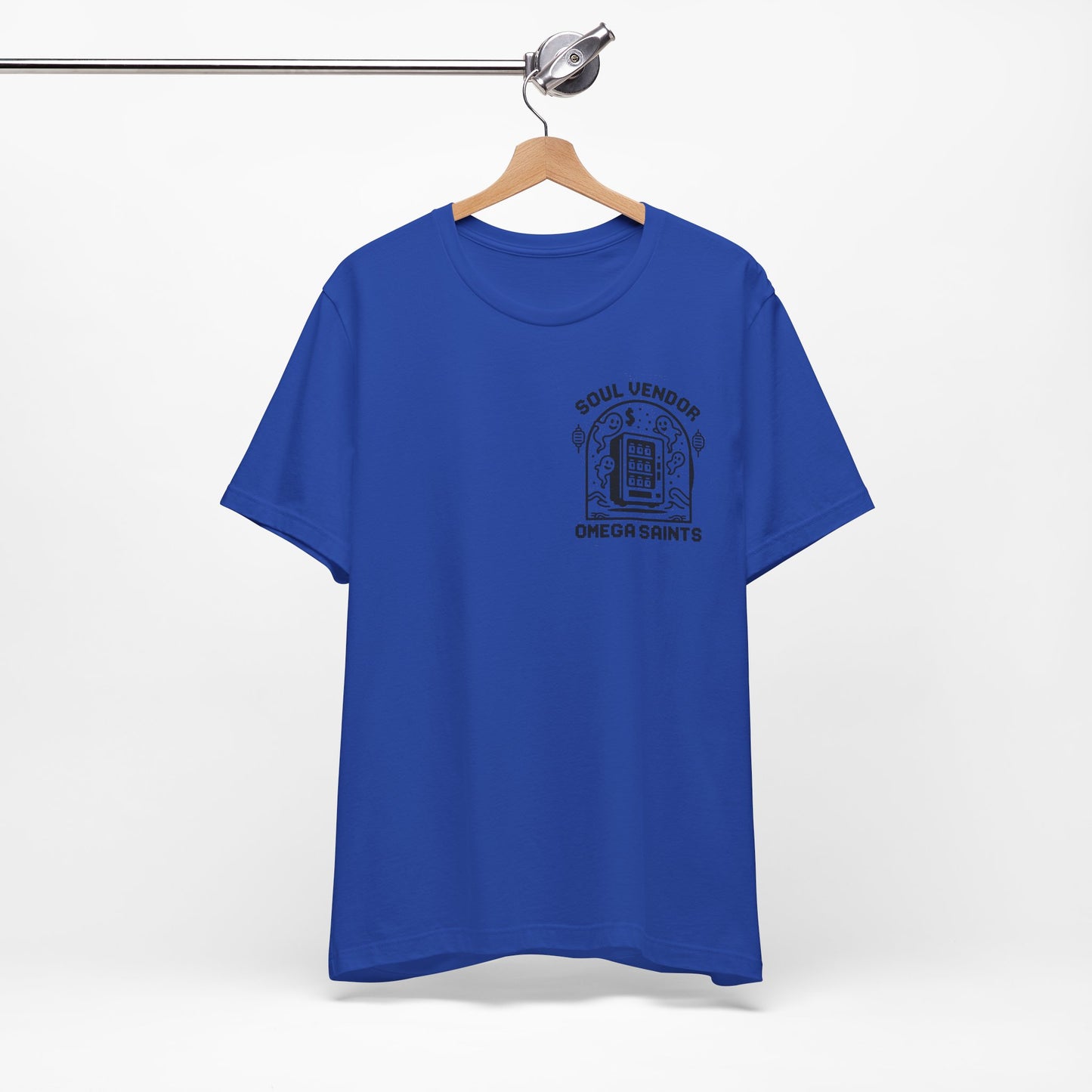 Soul Vendor T-Shirt – Retro Pixel Ghost Vending Machine Tee by Omega Saints