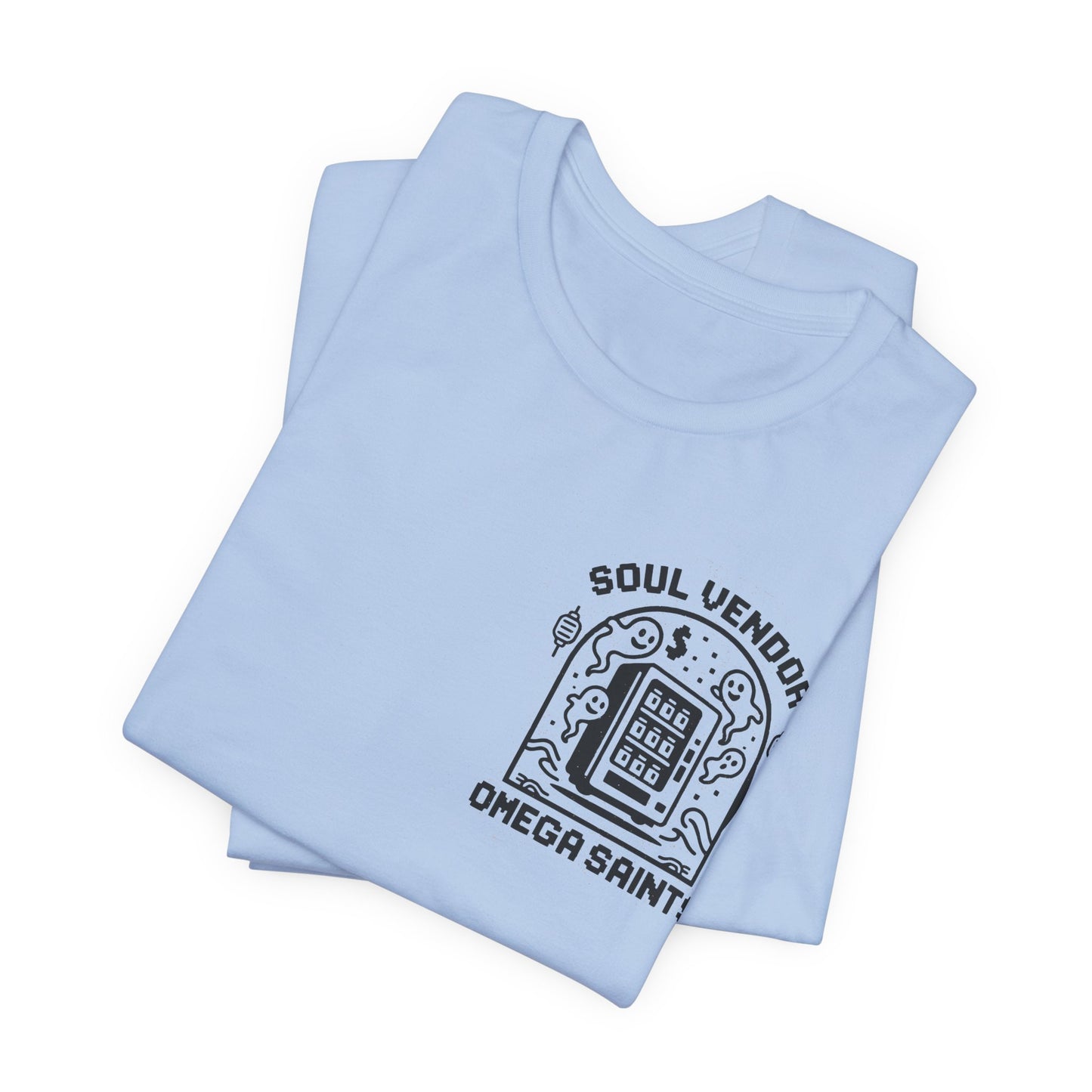 Soul Vendor T-Shirt – Retro Pixel Ghost Vending Machine Tee by Omega Saints
