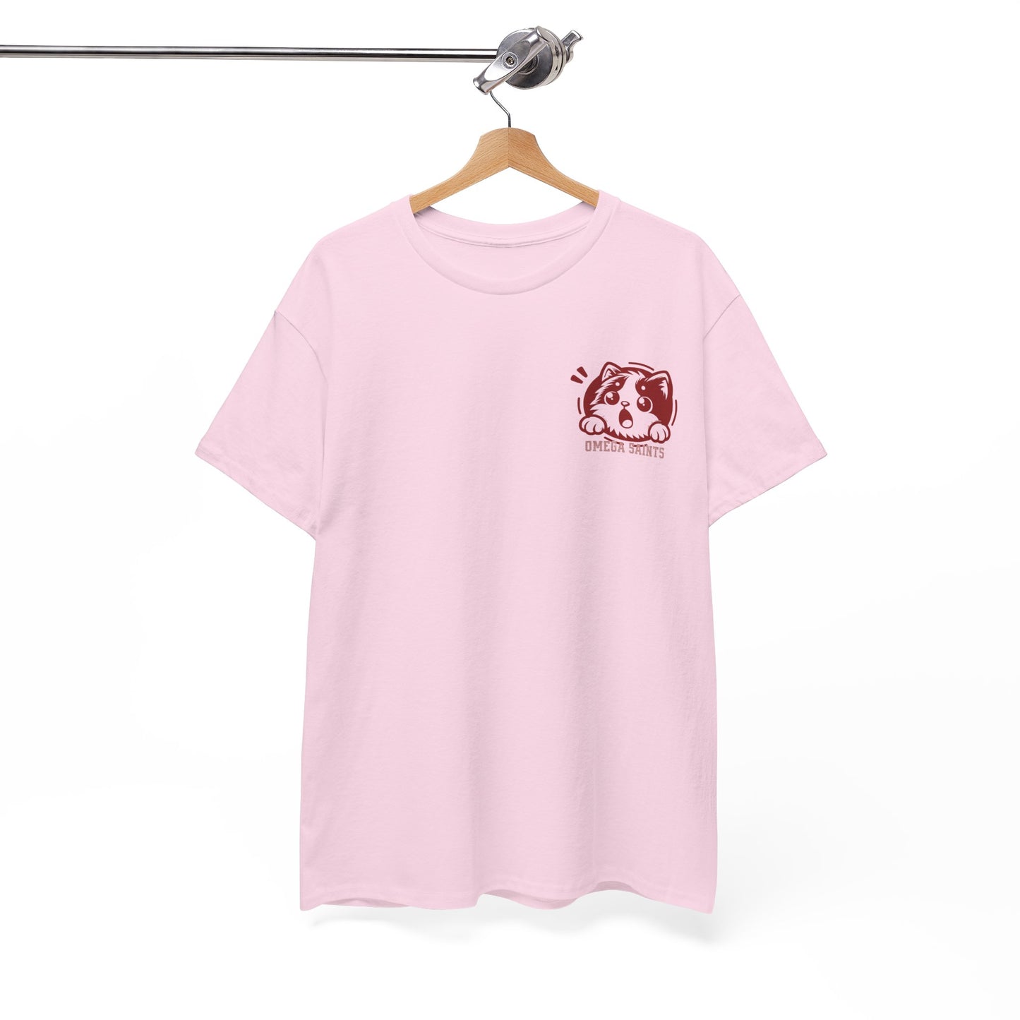Omega Saints Cute Cat Graphic Tee – Aesthetic Streetwear T-Shirt for Men & Women