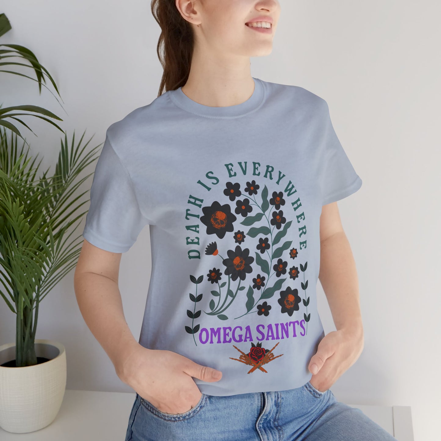 🖤 Death Is Everywhere | Gothic Floral Skull T-Shirt | Aesthetic Graphic Tee