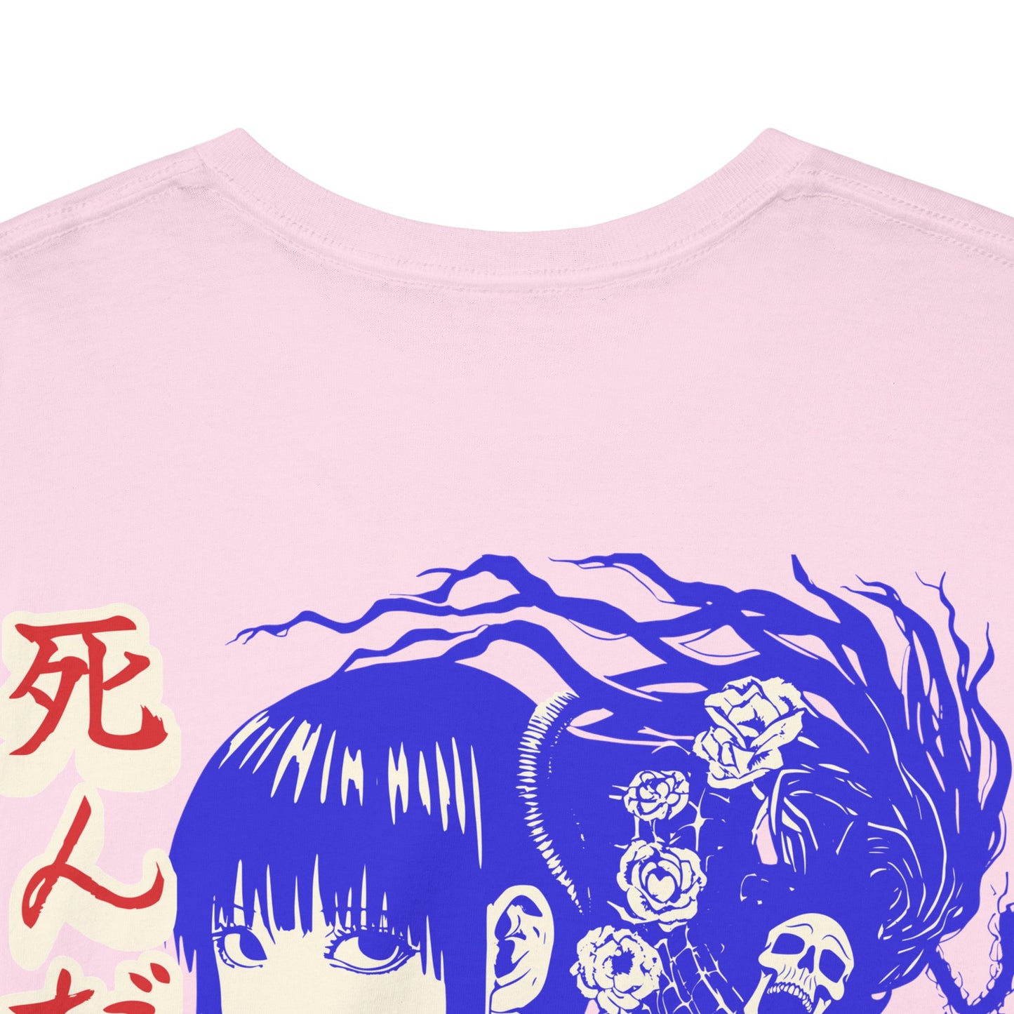Japanese Anime Neon Kitsune Printed Shirt Custom Printed Shirt Pink Back Close