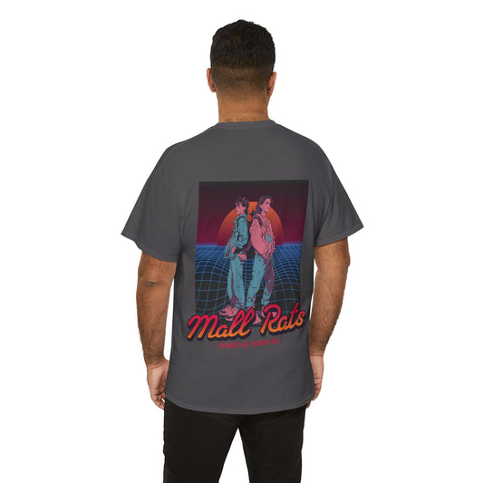 Mall Rats T-Shirt – 80s Synthwave Neon Graphic Tee | Retro Aesthetic Printed T-Shirt