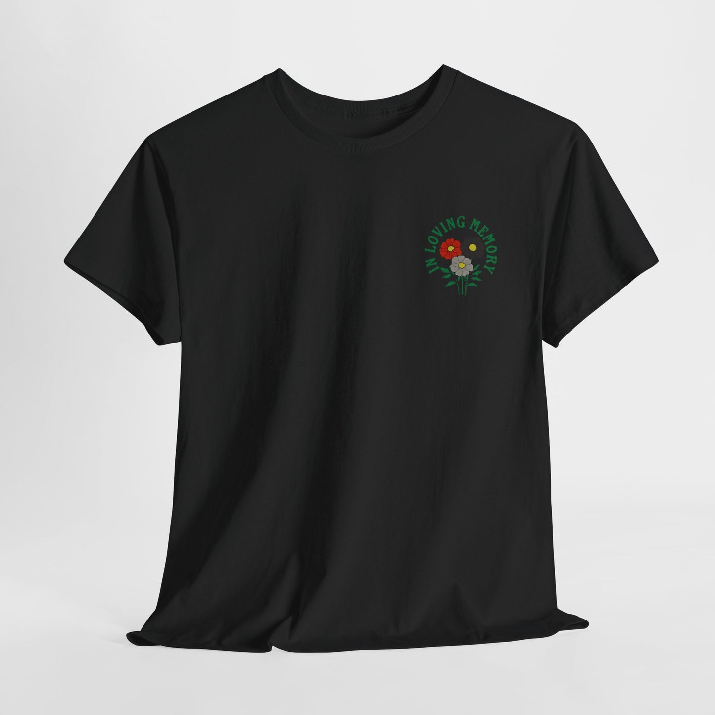 Minimalist Sadcore Shirt with Flowers | Alt Graphic Printed T-Shirt Black