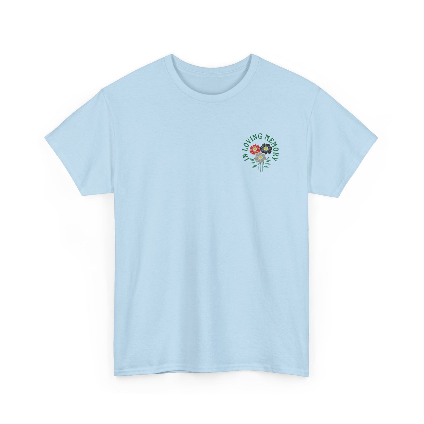 Minimalist Sadcore Shirt with Flowers | Alt Graphic Printed T-Shirt Blue