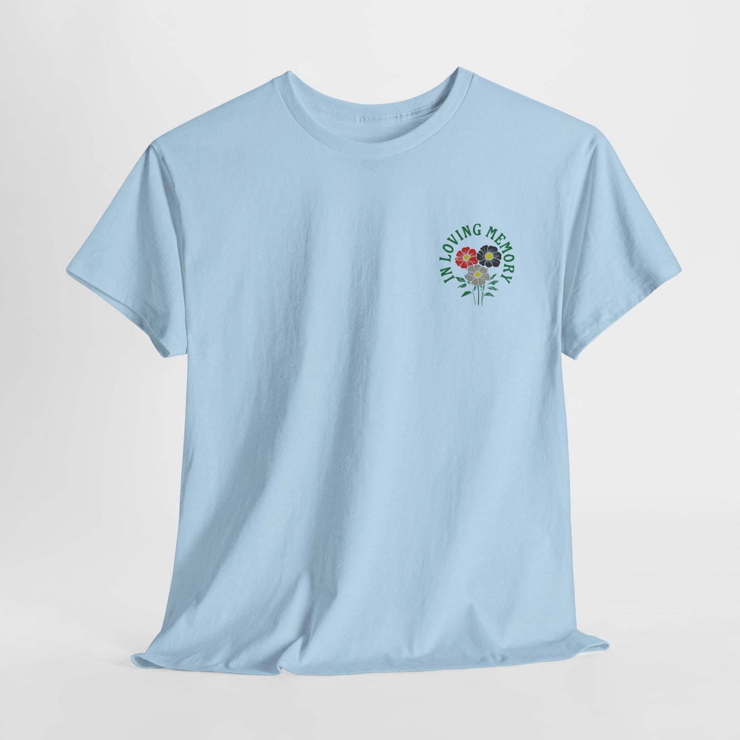 Minimalist Sadcore Shirt with Flowers | Alt Graphic Printed T-Shirt Blue