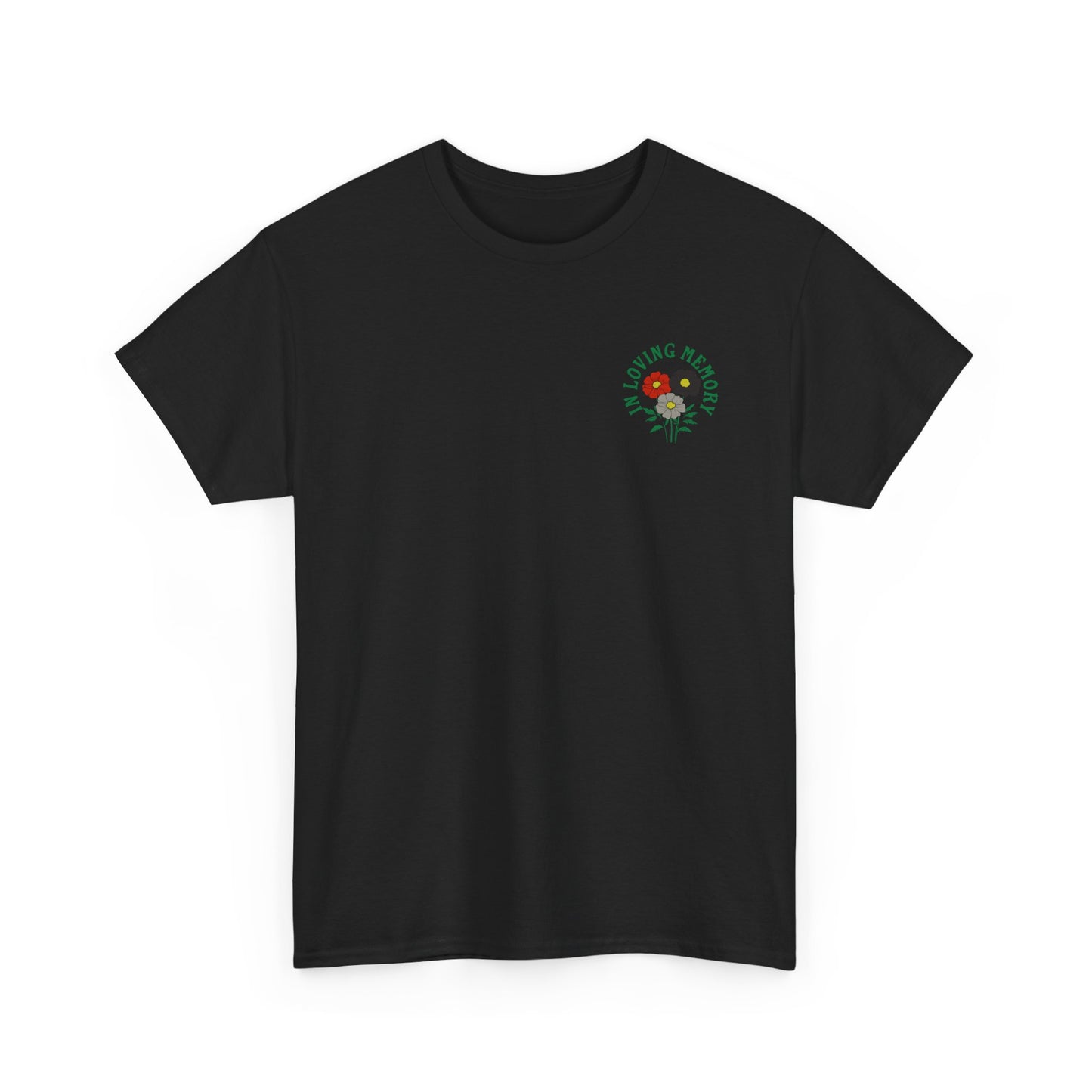 Minimalist Sadcore Shirt with Flowers | Alt Graphic Printed T-Shirt Black