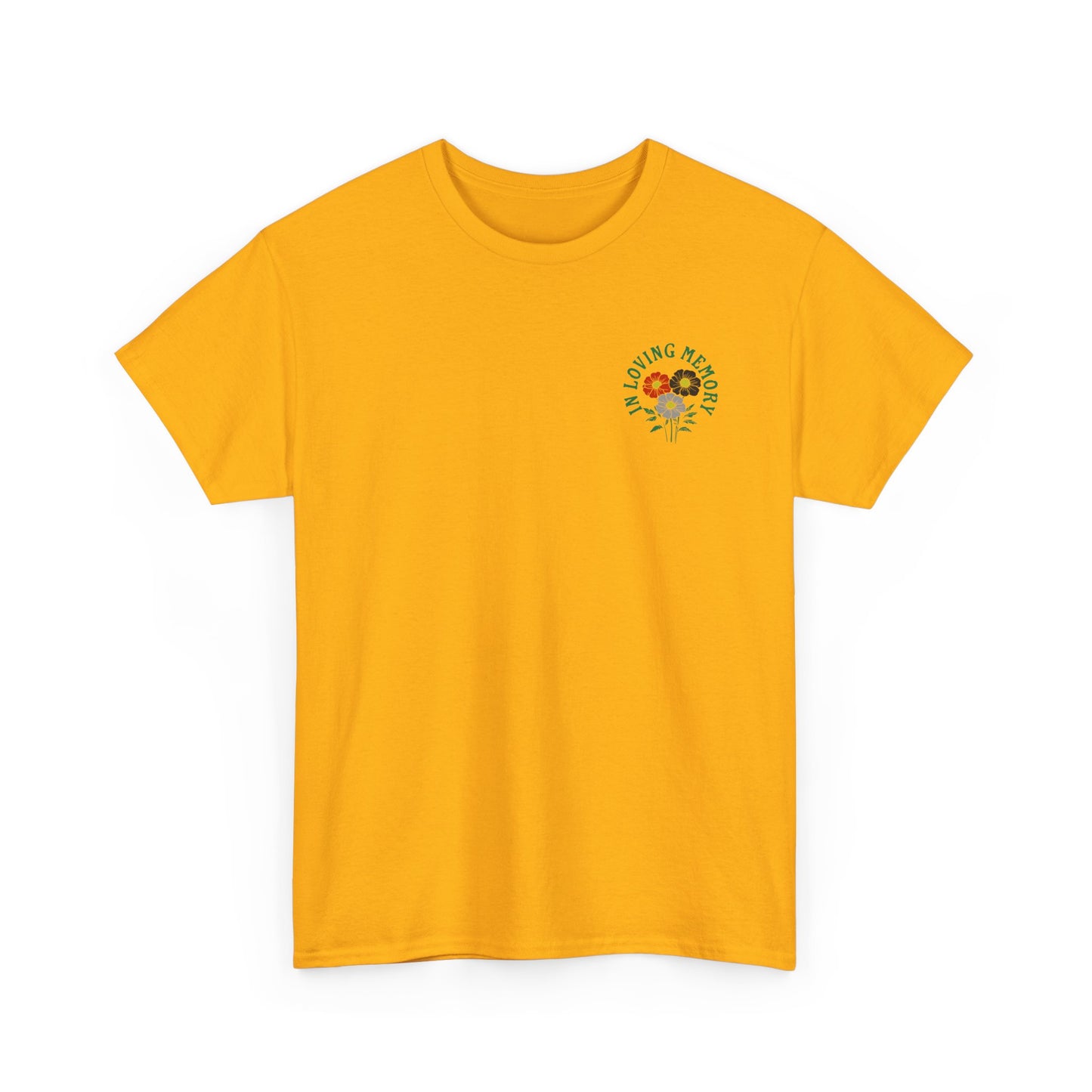 Minimalist Sadcore Shirt with Flowers | Alt Graphic Printed T-Shirt Gold