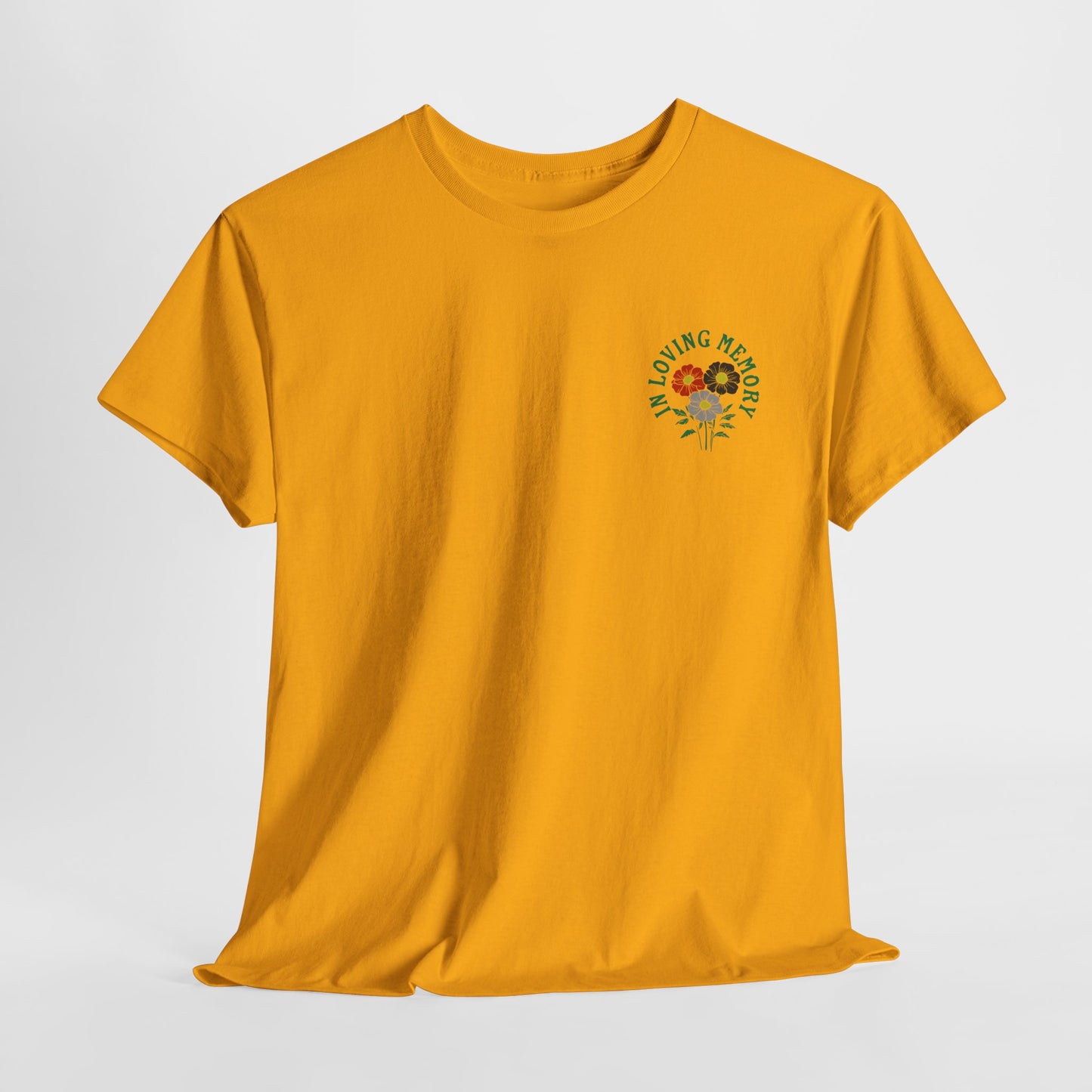 Minimalist Sadcore Shirt with Flowers | Alt Graphic Printed T-Shirt Gold