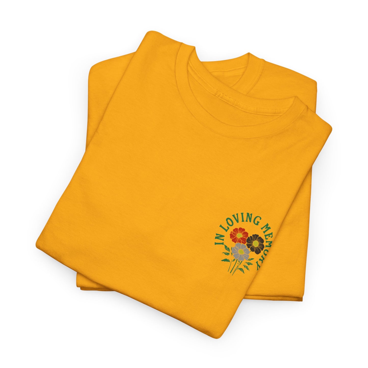 Minimalist Sadcore Shirt with Flowers | Alt Graphic Printed T-Shirt Gold Fold