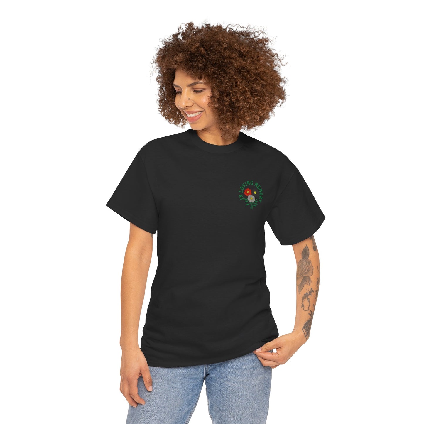 Minimalist Sadcore Shirt with Flowers | Alt Graphic Printed T-Shirt Person