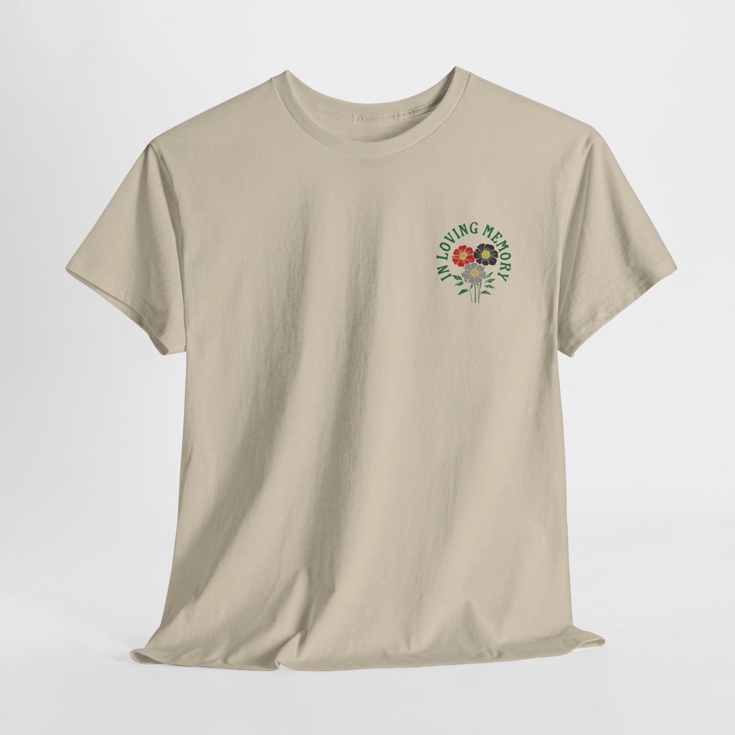 Minimalist Sadcore Shirt with Flowers | Alt Graphic Printed T-Shirt Sand
