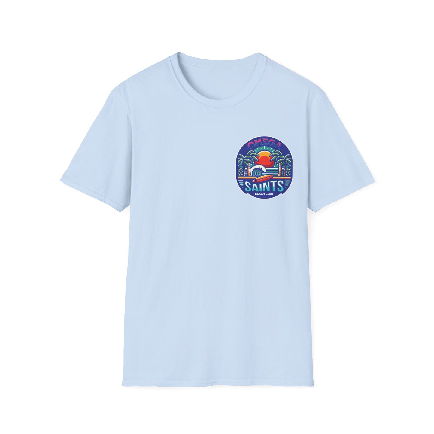 Omega Saints Beach Club Printed T-Shirt – Ride the Waves in Style Blue