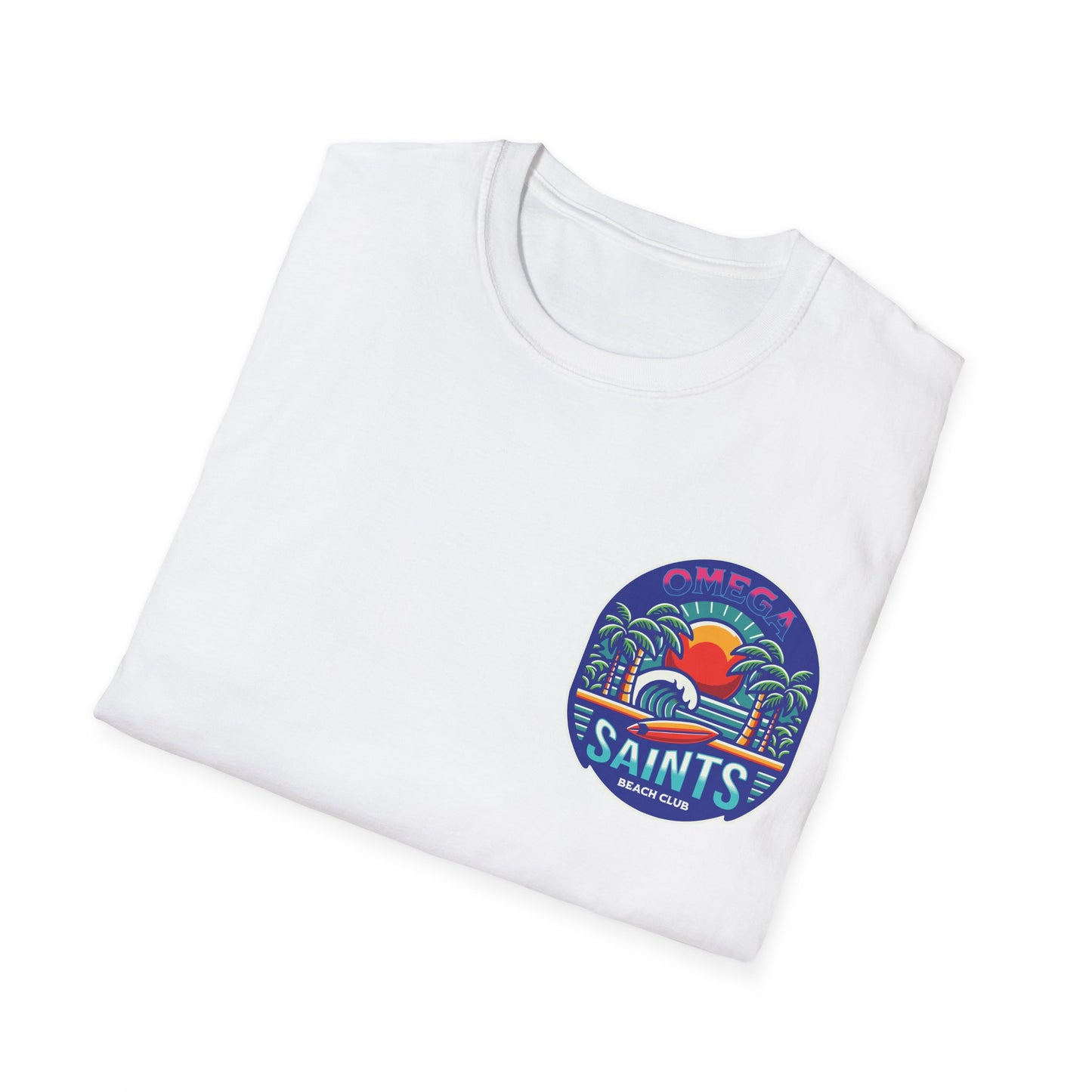 Omega Saints Beach Club Printed T-Shirt – Ride the Waves in Style White