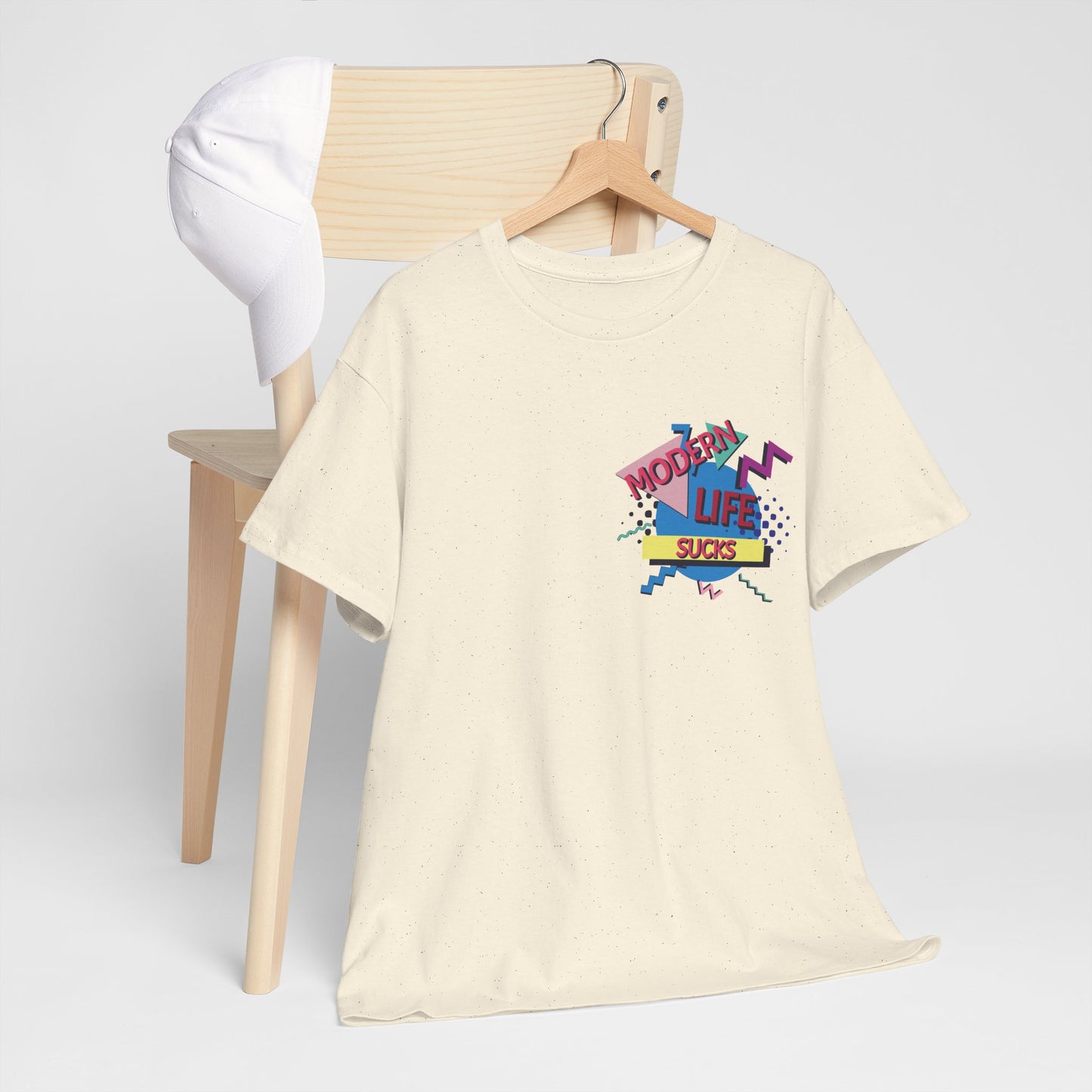 Omega Saints "Modern Life Sucks" T-Shirt Printed T Shirt detail closer
